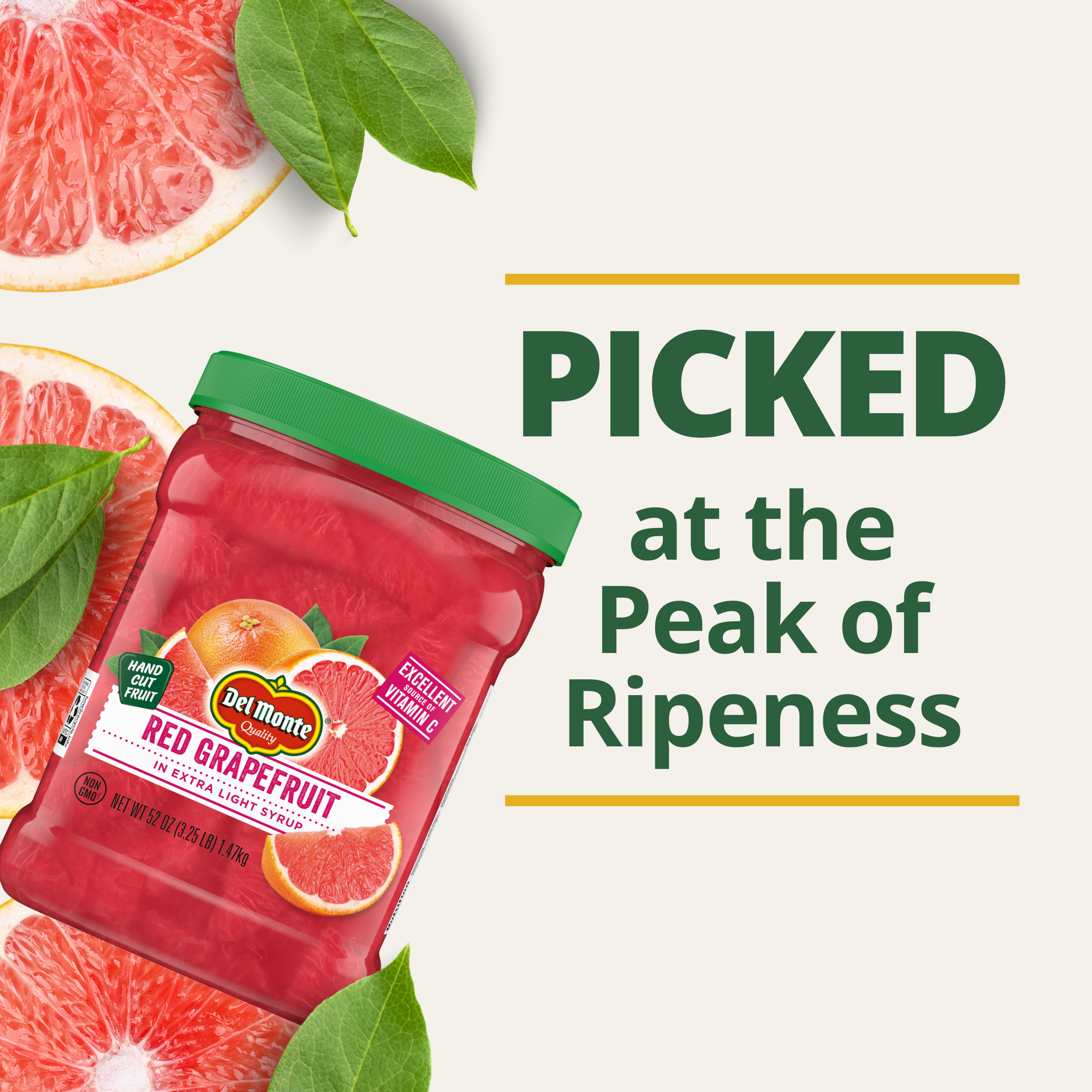 Del Monte Red Grapefruit in Extra Light Syrup, 52 oz Jar | Giant