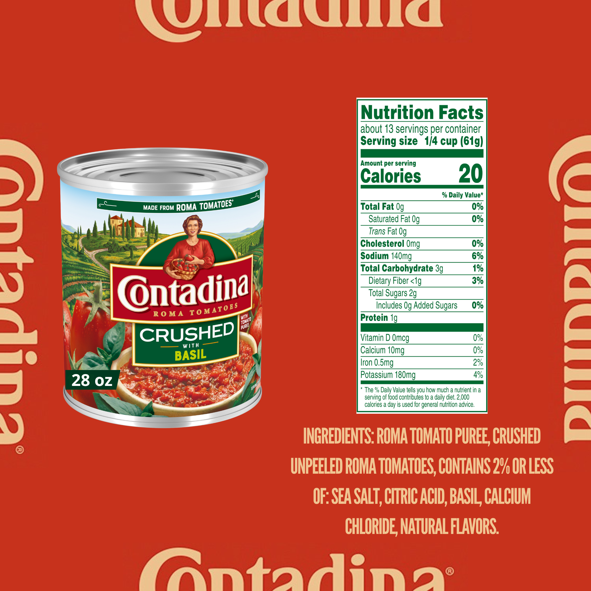 Contadina Crushed Tomatoes with Basil, 28 oz. Can | Giant Eagle