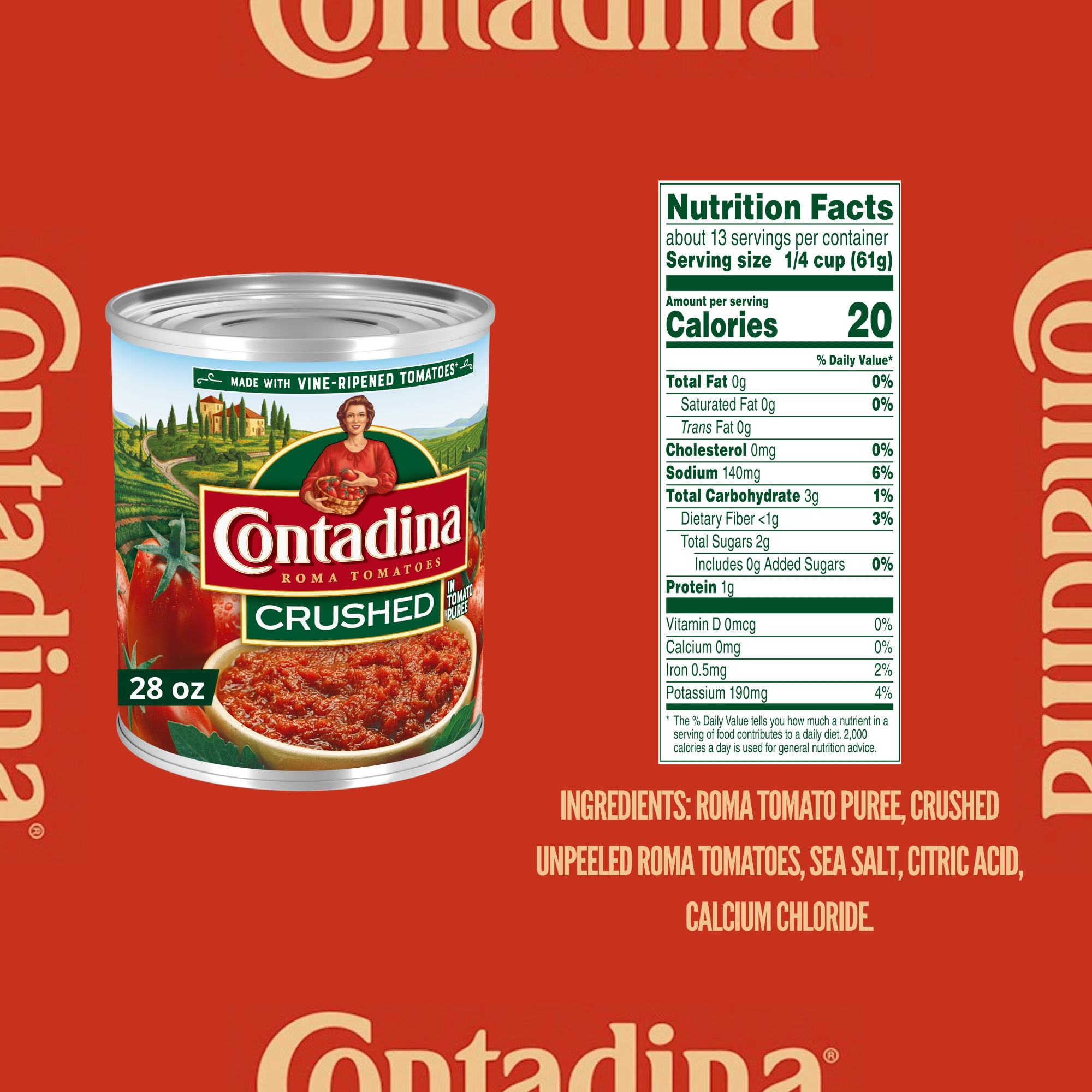 Contadina Crushed Tomatoes, Canned Tomatoes, 28 oz Can | Giant