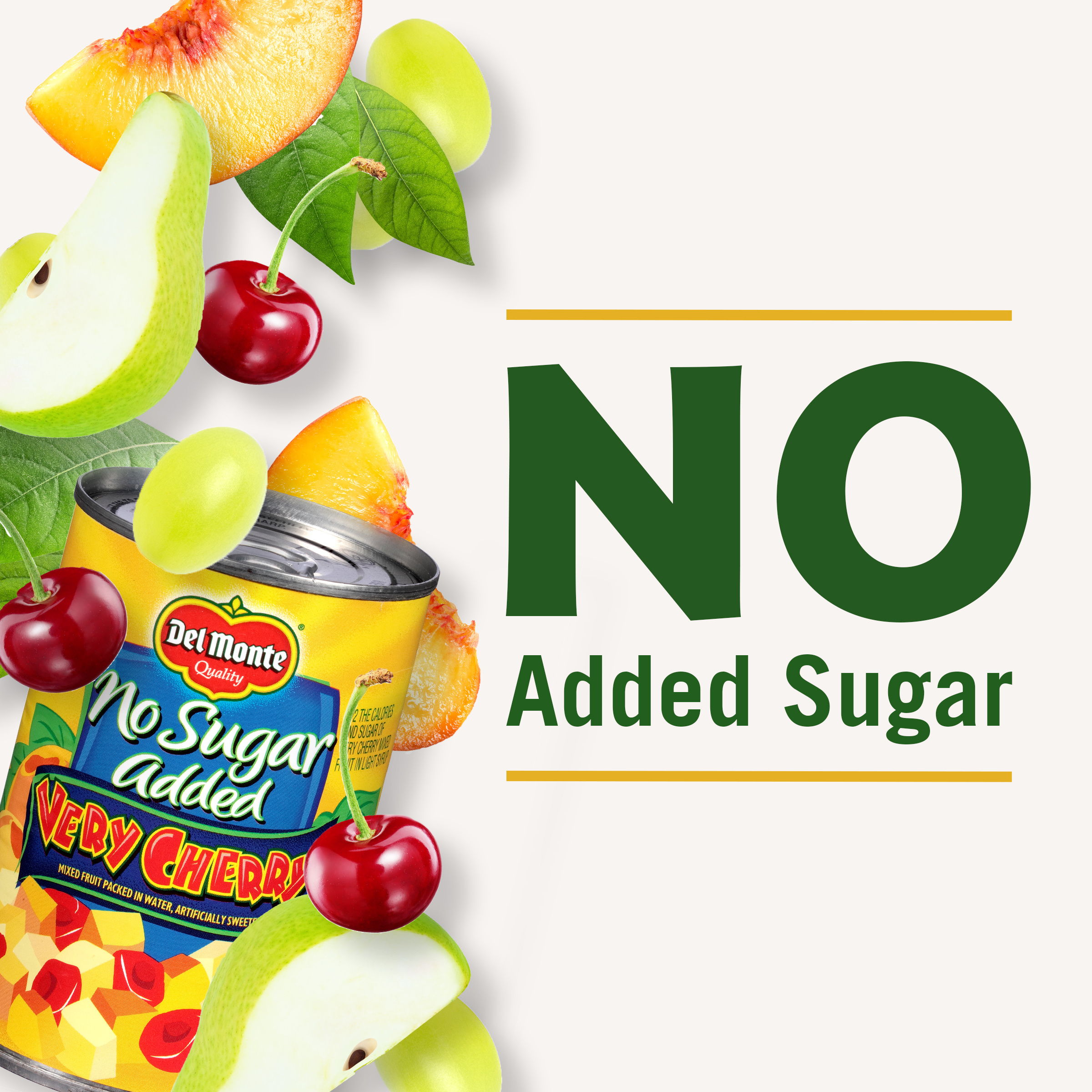 Del Monte Very Cherry No Sugar Added Mixed Fruit, Canned Fruit