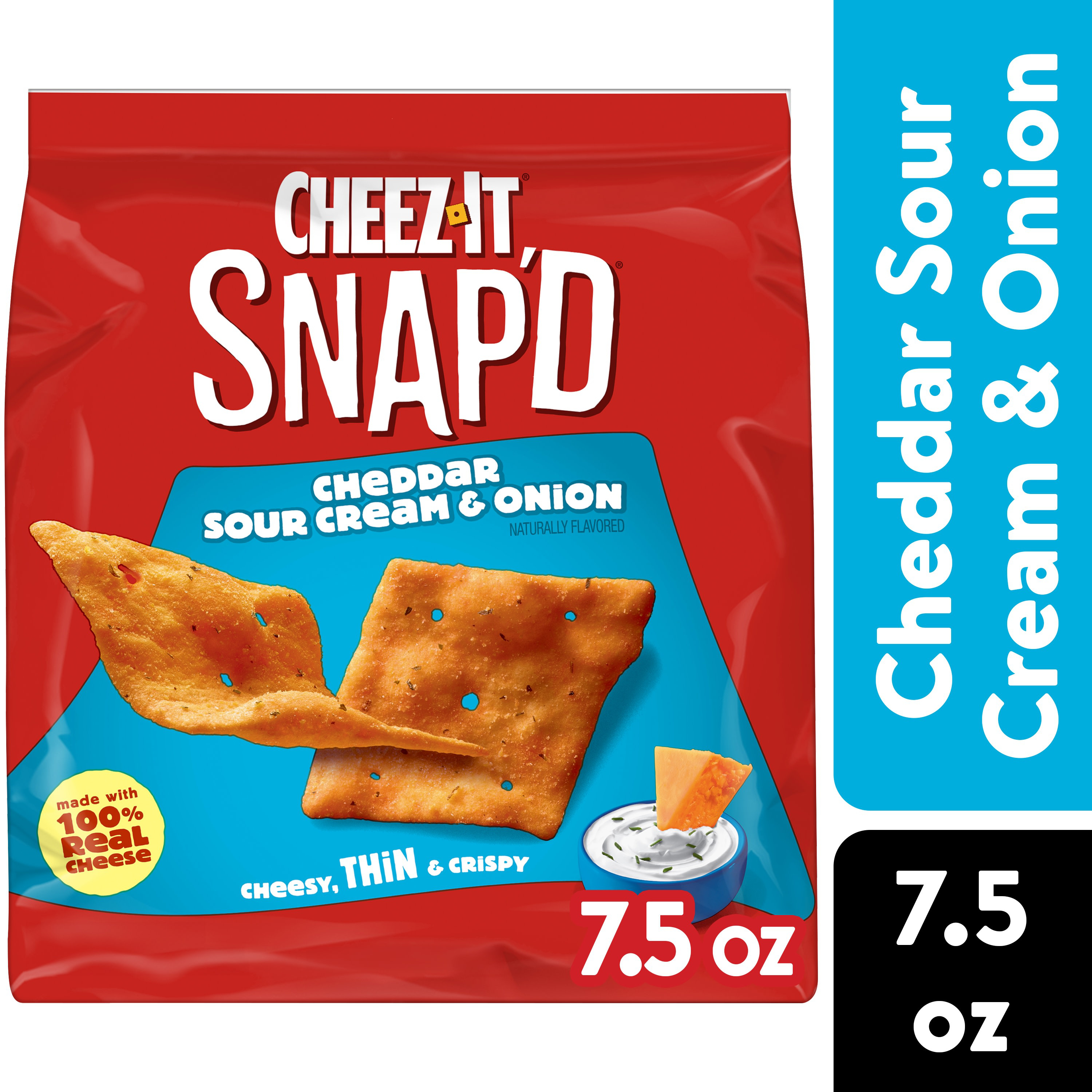 Cheez-It Snap'd Cheese Cracker Chips Cheddar Sour Cream and Onion
