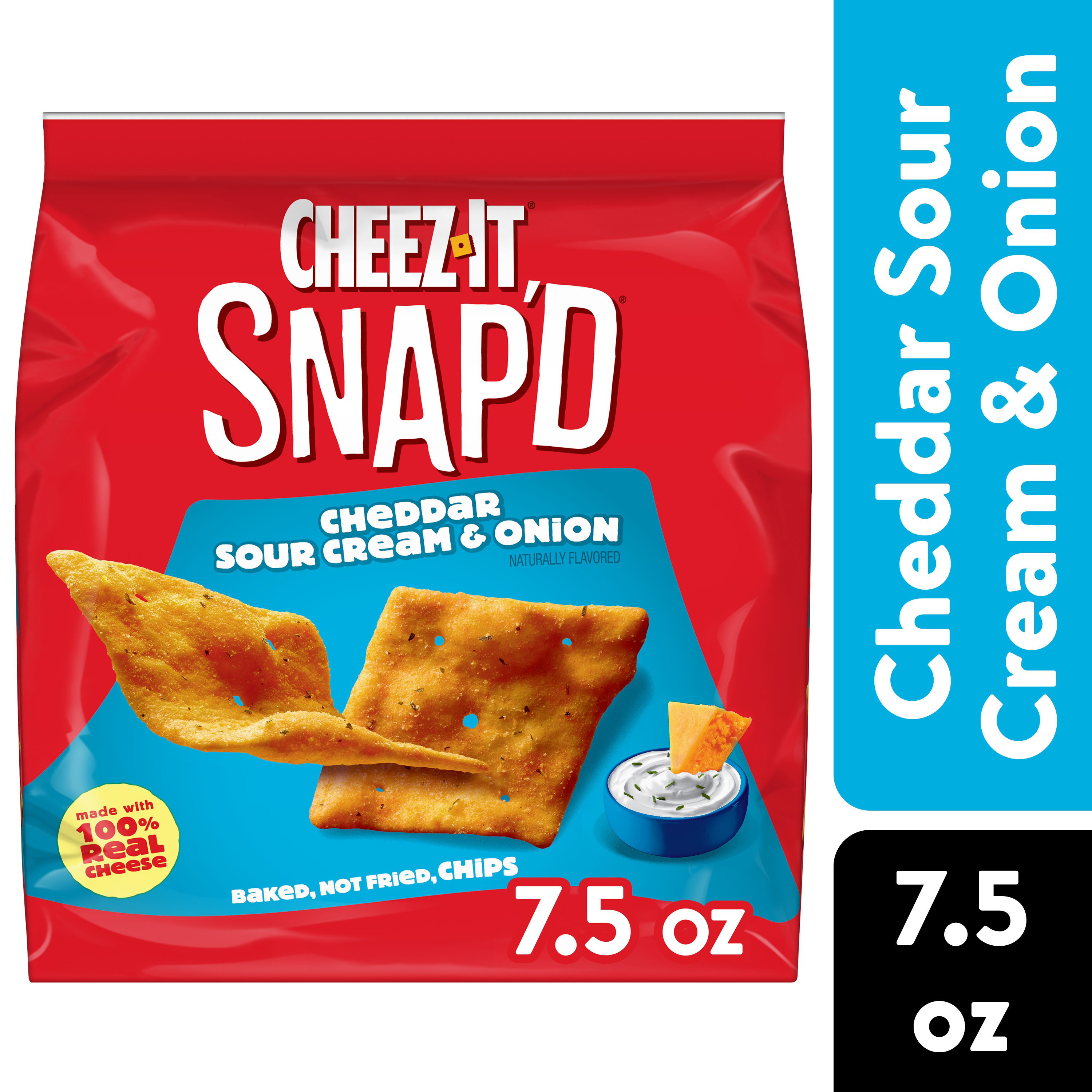 Cheez-It Snap'd Cheesy Baked Chips Cheddar Sour Cream and Onion