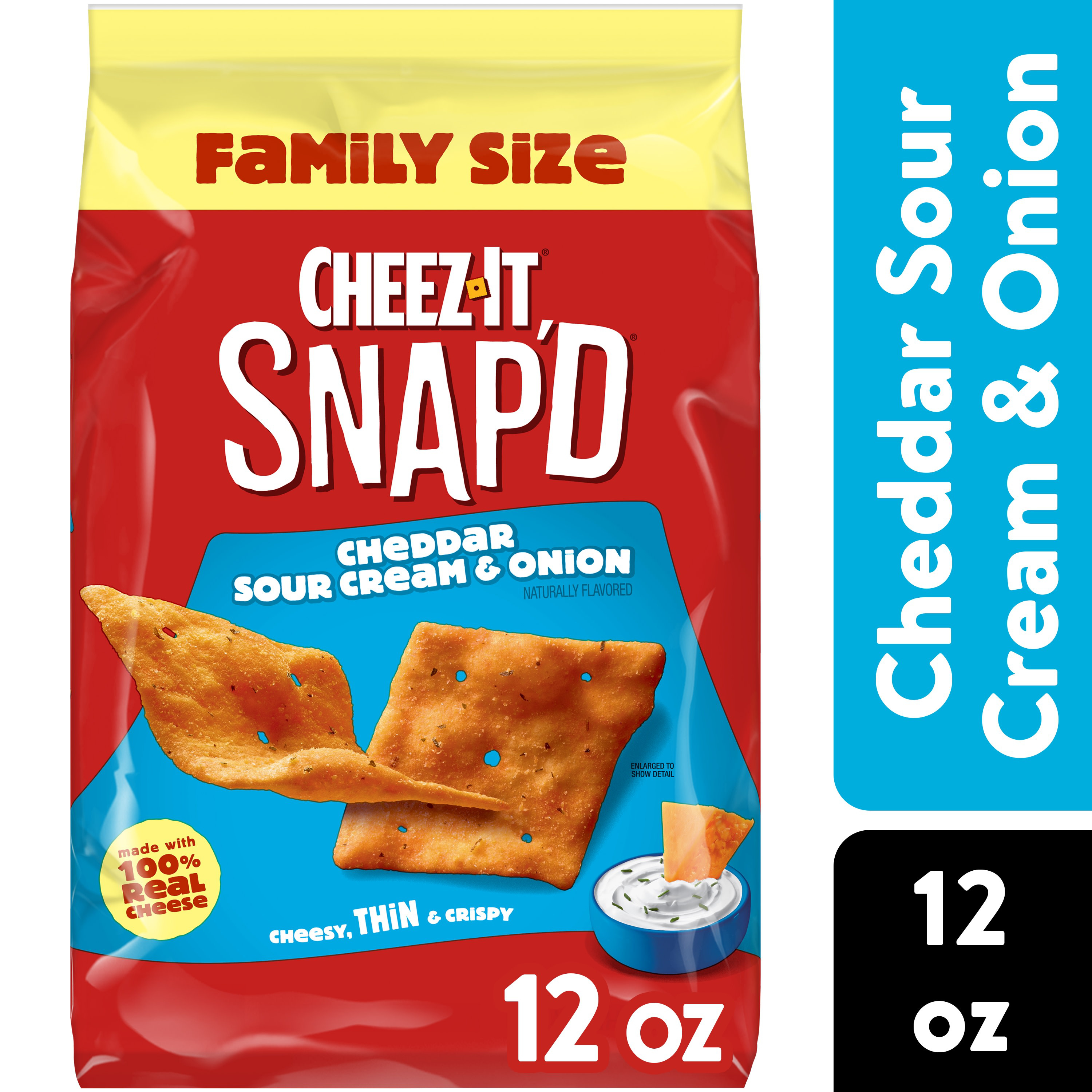 Cheez-It Snap'd Cheese Cracker Chips Cheddar Sour Cream Onion