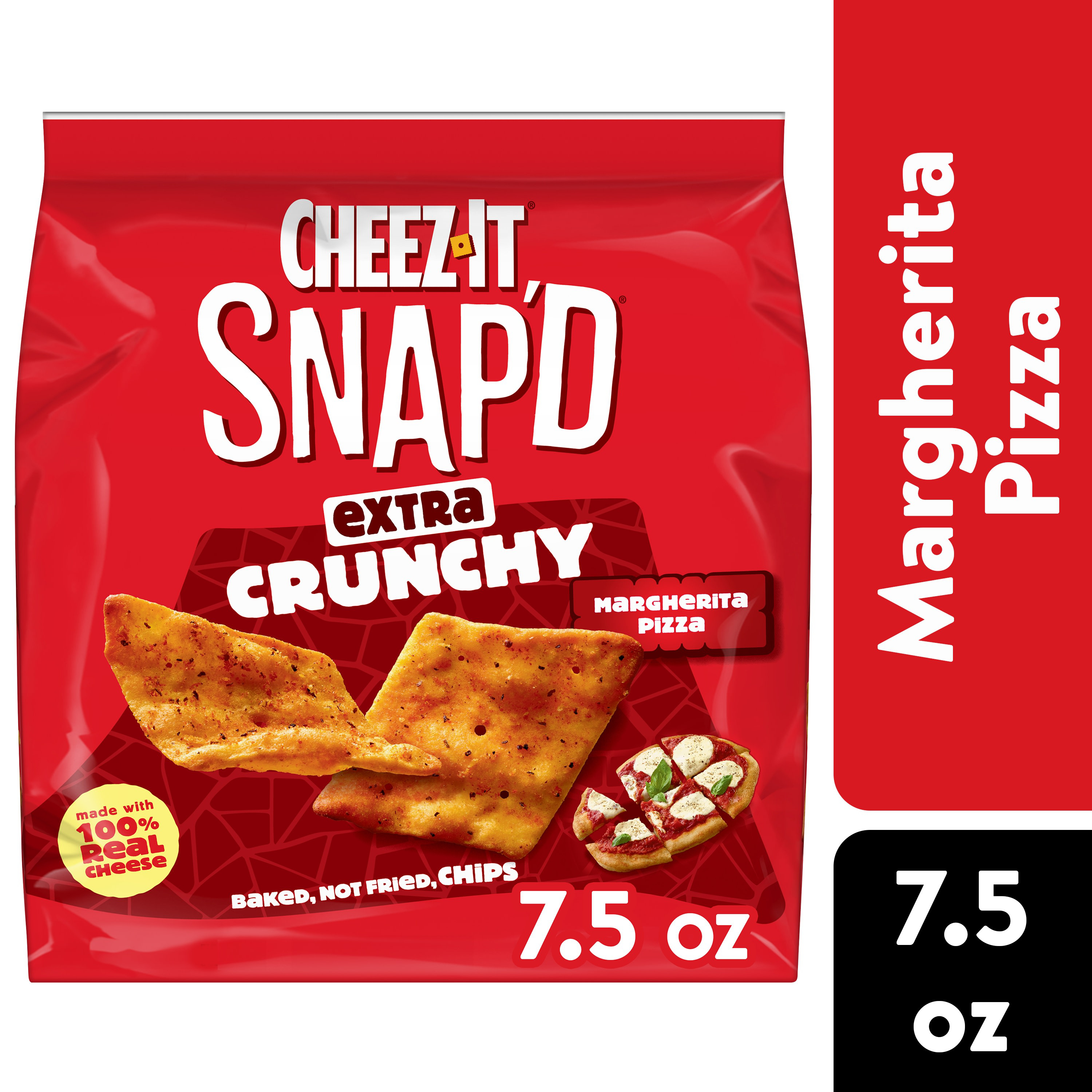 Cheez-It Snap'd Cheesy Baked Chips Margherita Pizza, Extra Crunchy