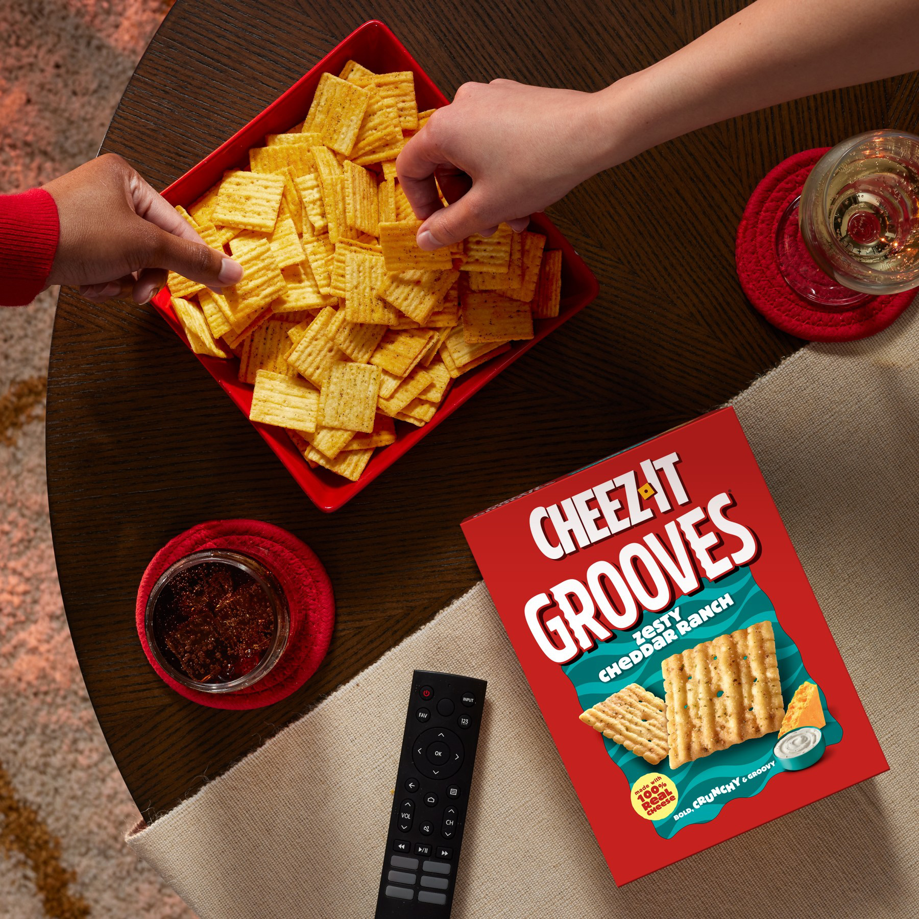 Cheez-It Grooves Cheese Crackers Zesty Cheddar Ranch, Crunchy