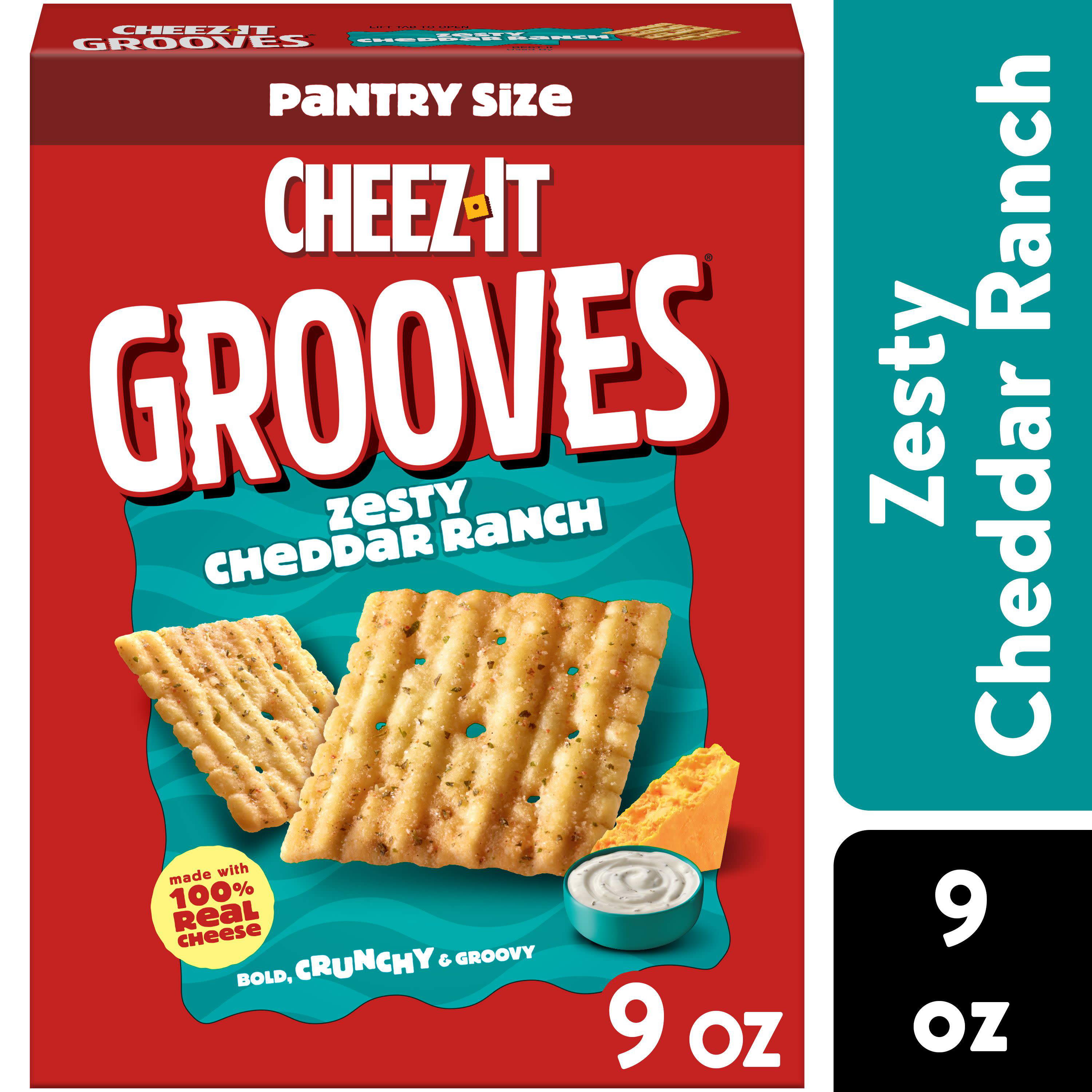 Cheez-It Grooves Cheese Crackers Zesty Cheddar Ranch, Crunchy