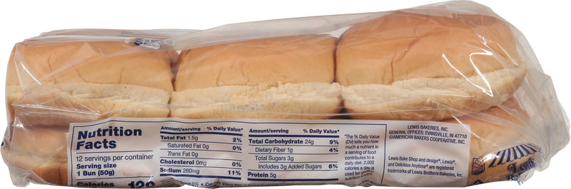 Bunny White Restaurant Style Burger Buns, 21 oz, 12 Count | Giant