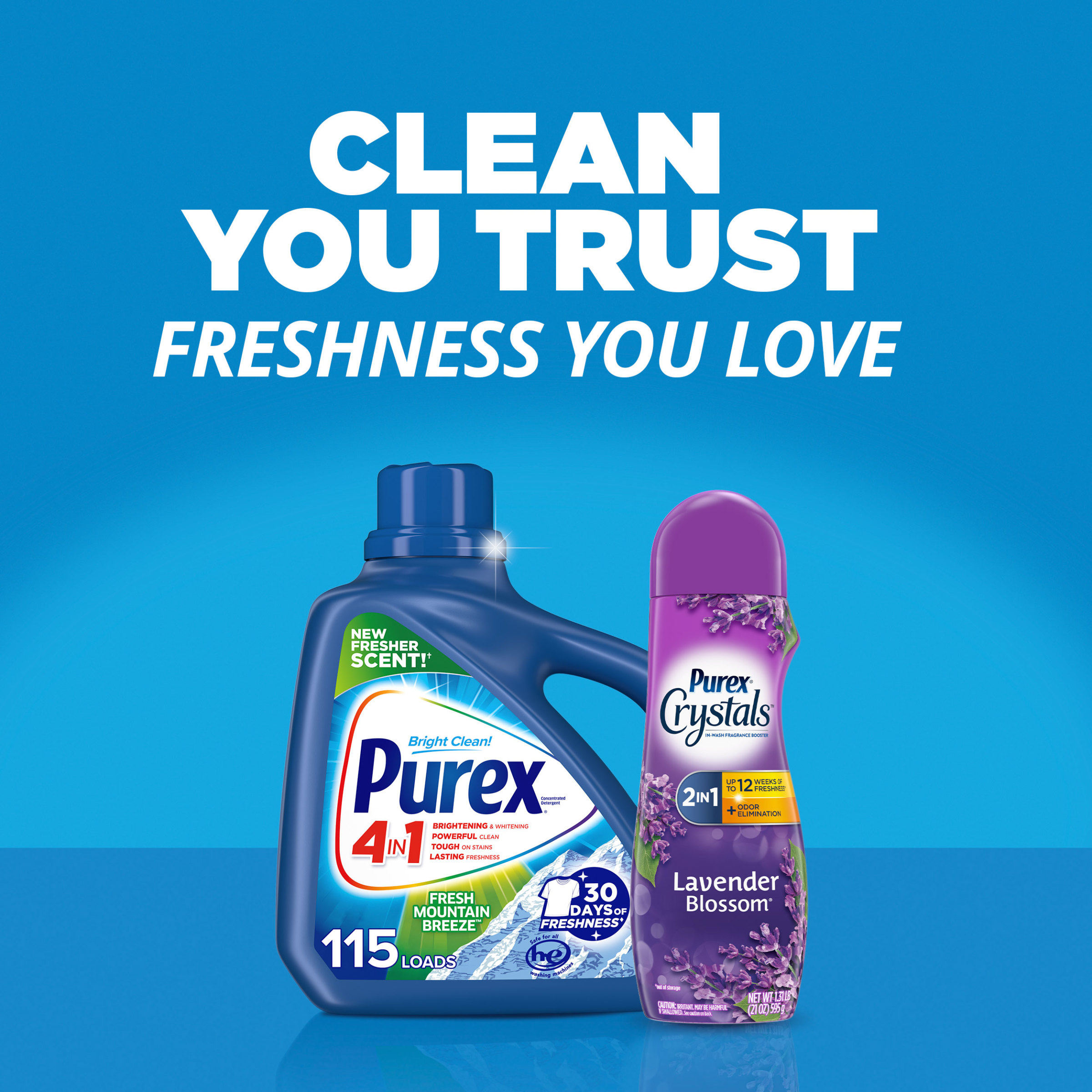 Purex Liquid Laundry Detergent, Fresh Mountain Breeze, 150 Fluid
