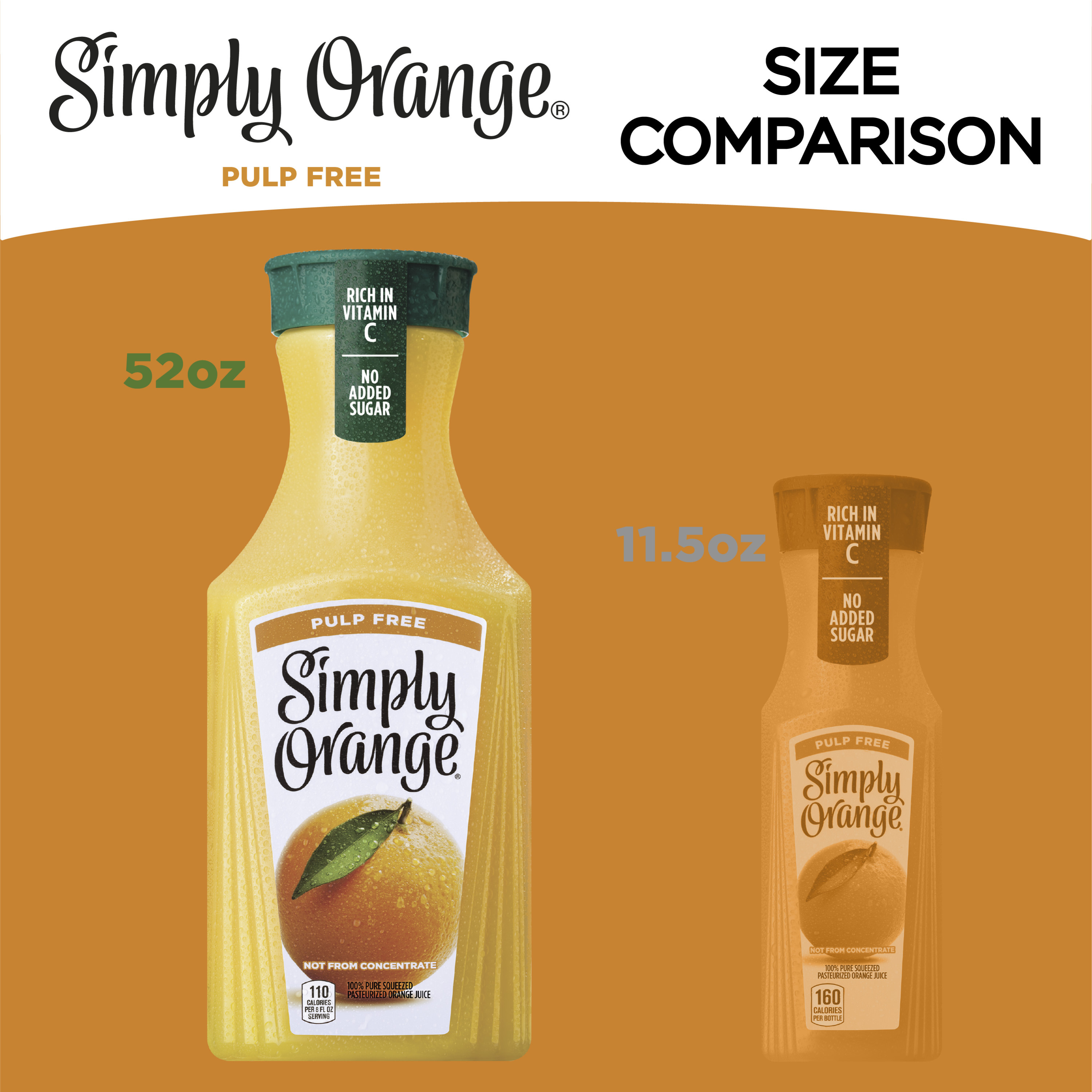 Simply Orange Pulp Free Orange Juice Bottle, 52 fl oz | Giant