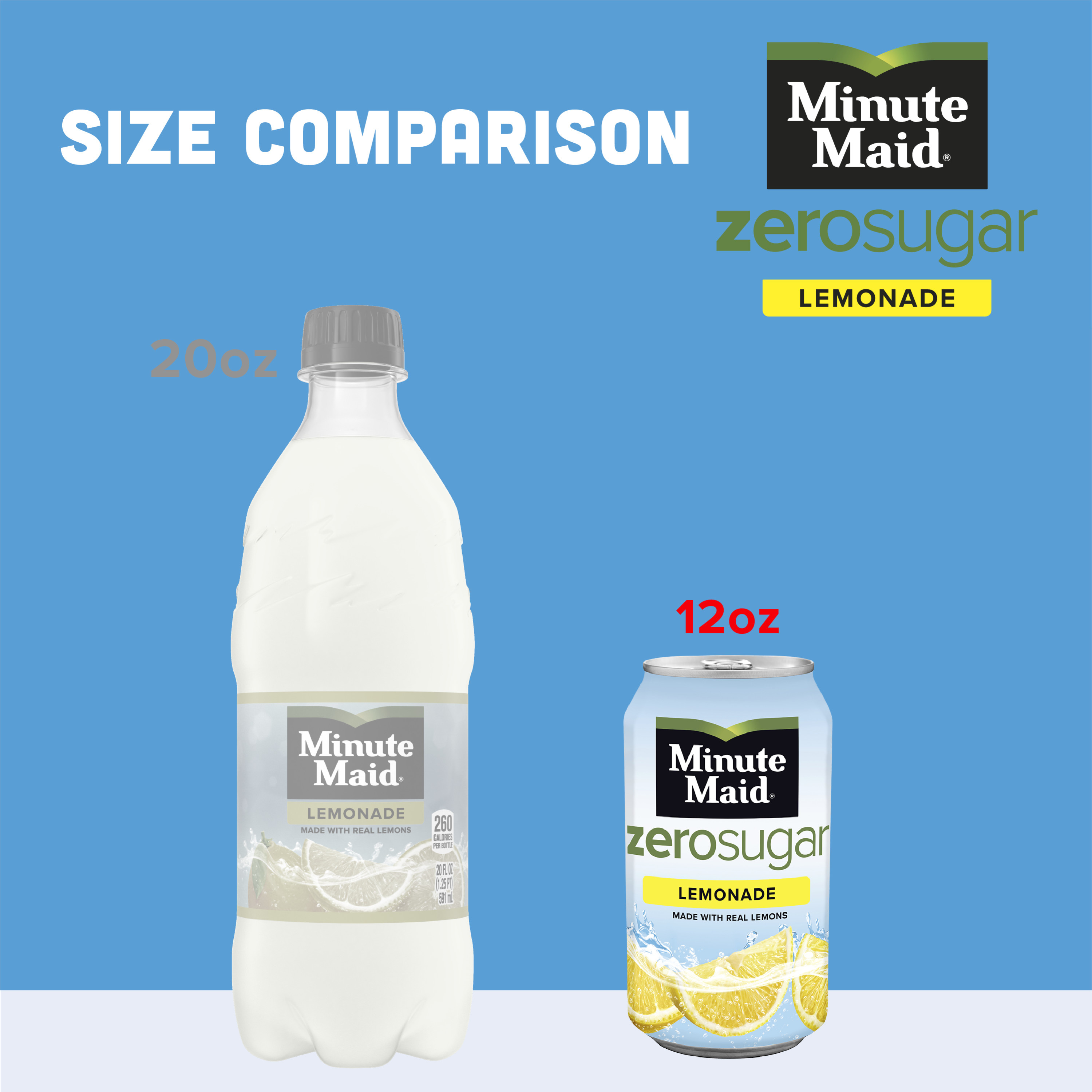 Minute Maid Zero Sugar Lemonade Fridge Pack Cans, 12 fl oz, 12