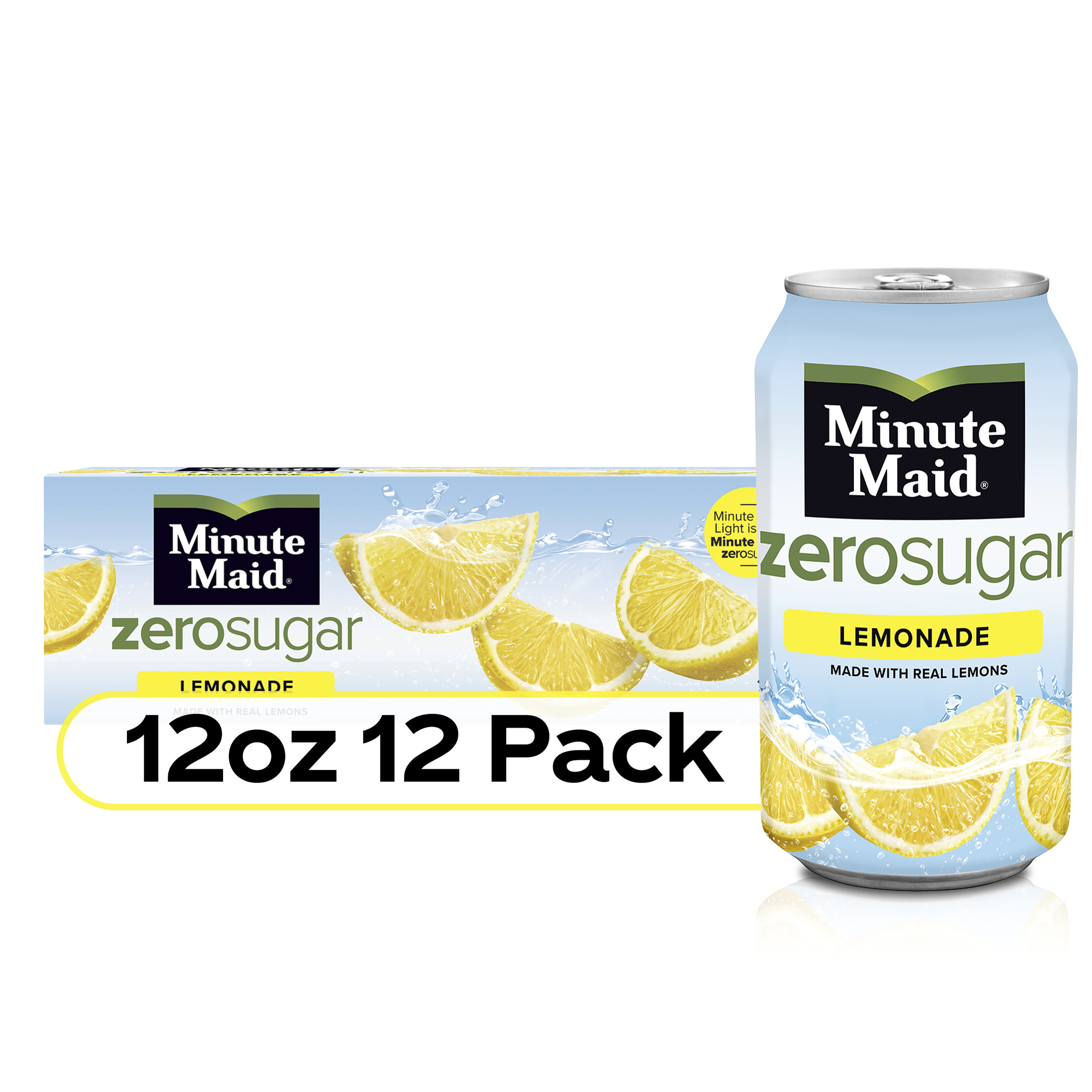 Minute Maid Zero Sugar Lemonade Fridge Pack Cans, 12 fl oz, 12