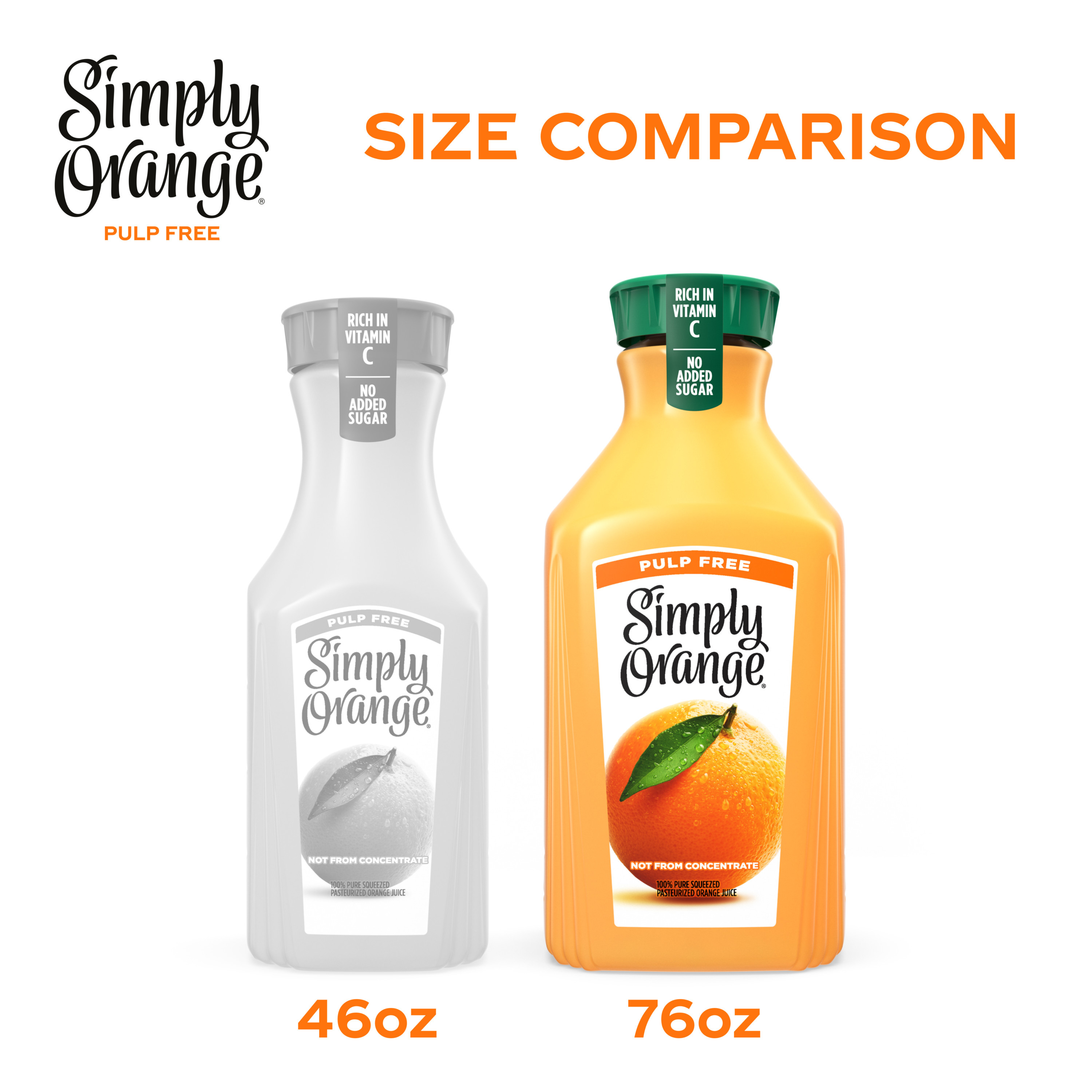 Simply Orange Pulp Free Orange Juice, 76 fl oz Giant Eagle