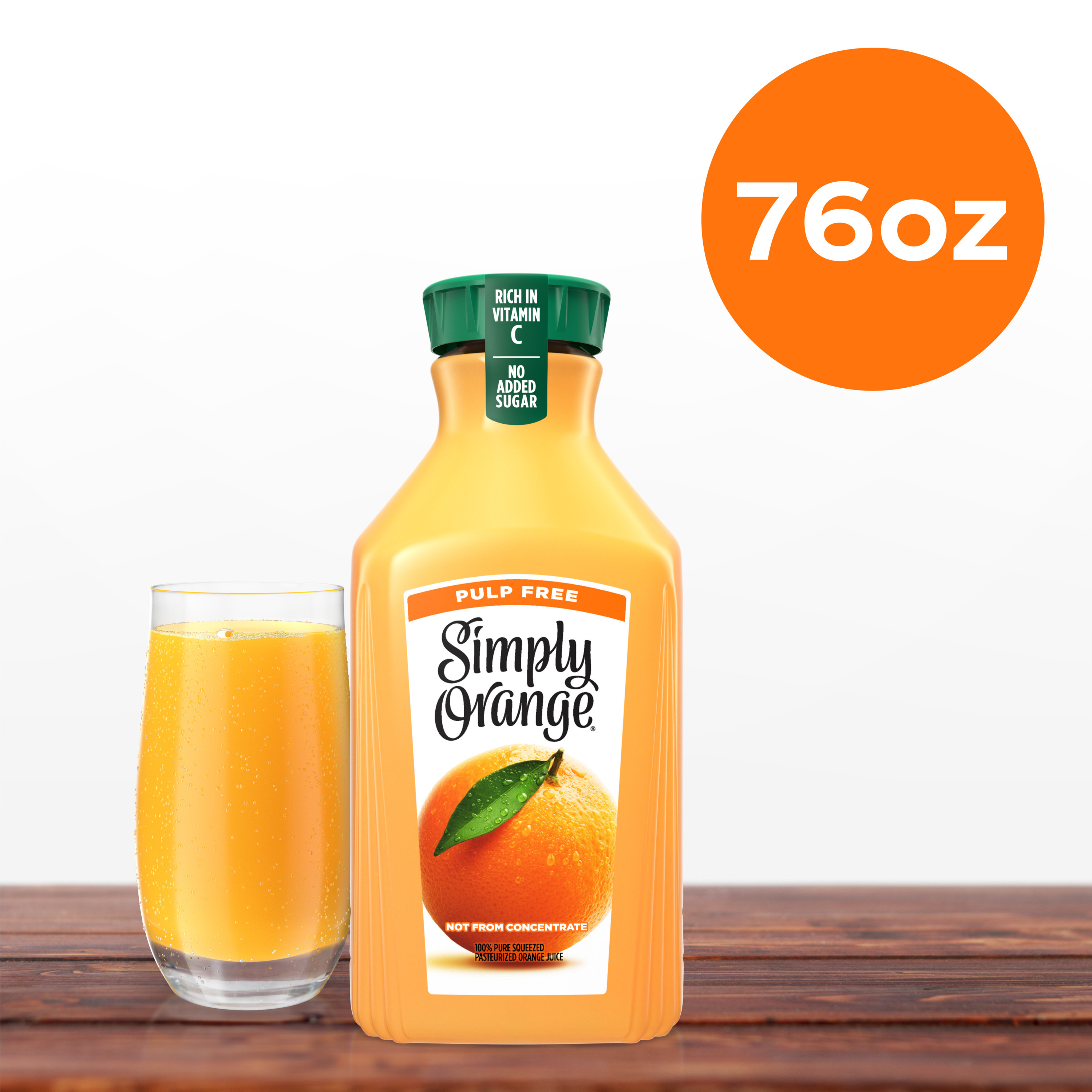 Simply Orange Pulp Free Orange Juice, 76 fl oz Giant Eagle