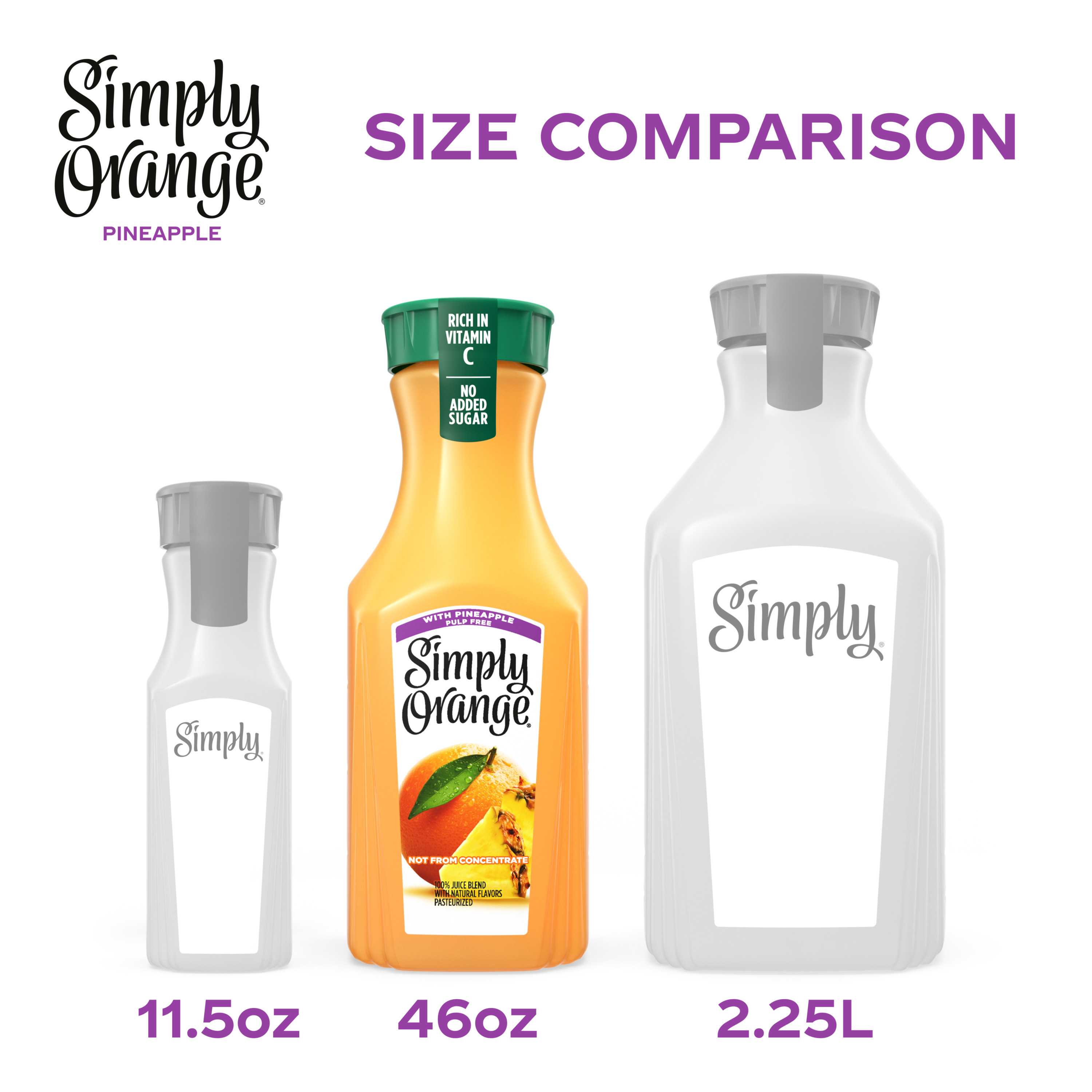 Simply Orange Juice with Pineapple, 46 fl oz Bottle | Giant Eagle