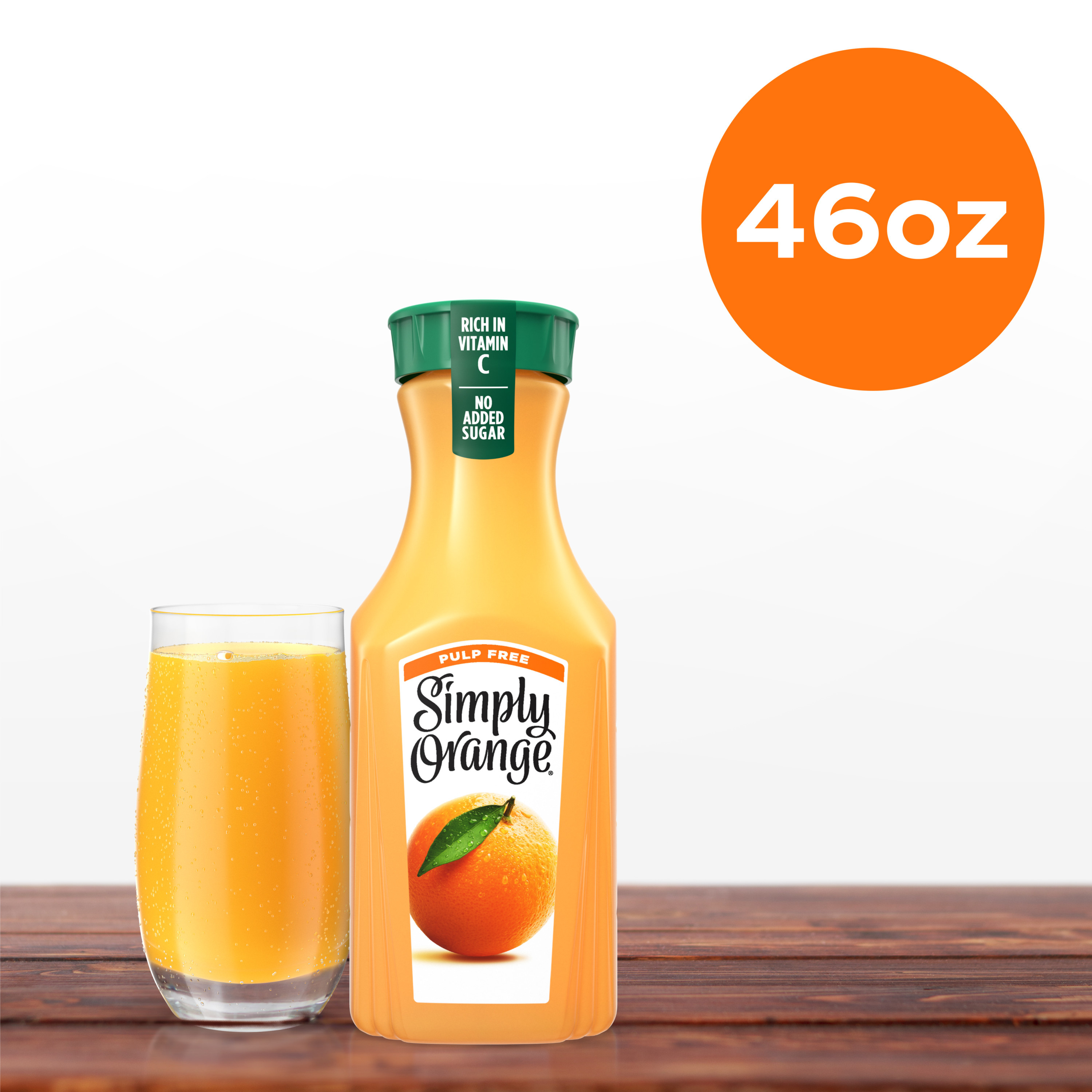 Simply Orange Pulp Free Orange Juice, 46 fl oz Bottle | Giant