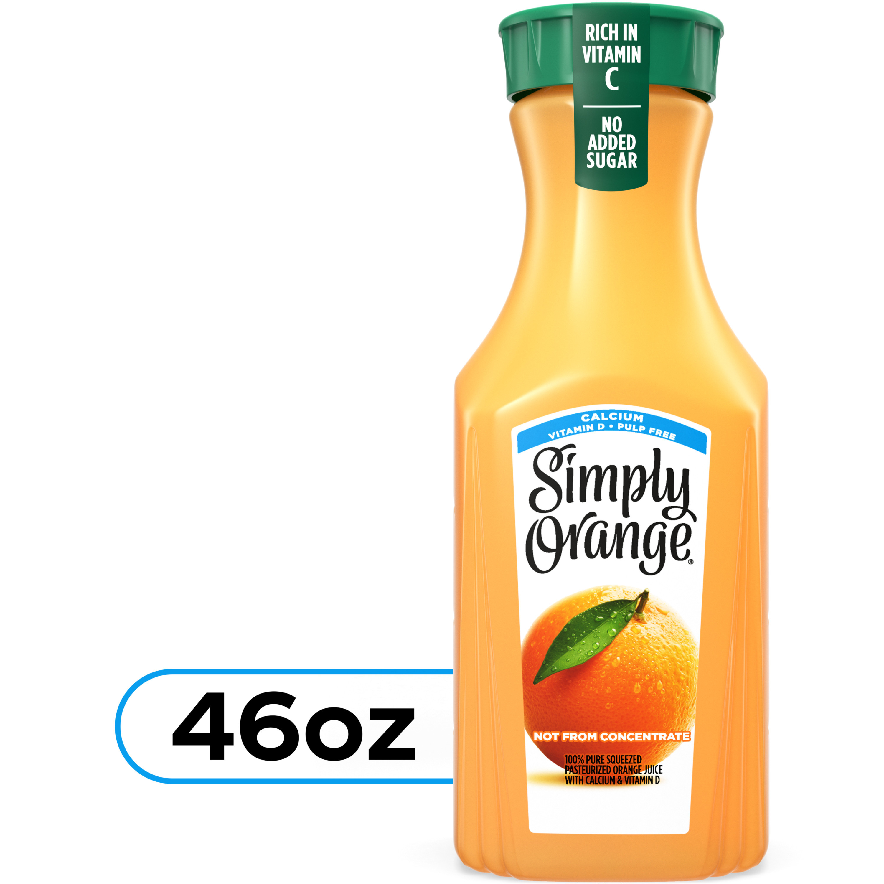 Simply Orange Pulp Free Orange Juice, 46 fl oz Bottle | Giant