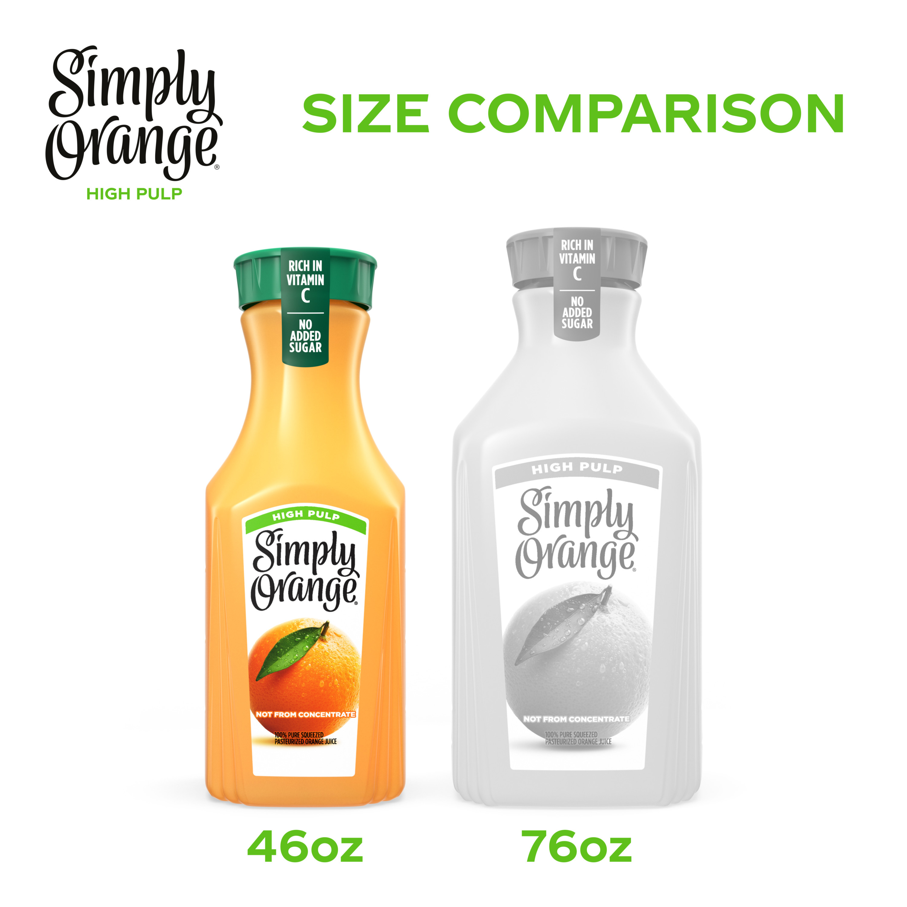 Simply Orange High Pulp Orange Juice, 46 fl oz Bottle Giant
