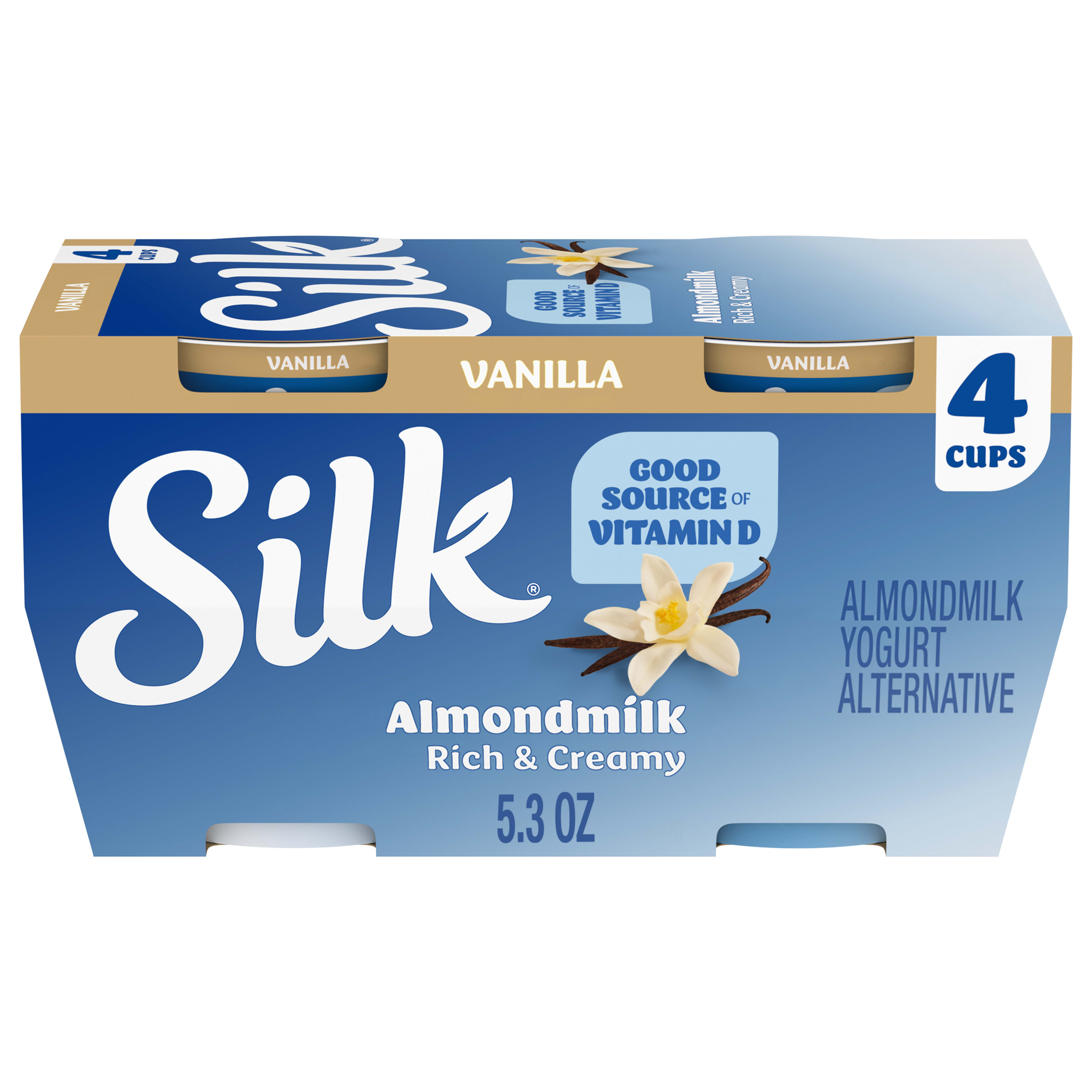 Silk Vanilla Dairy Free, Almond Milk Yogurt Alternative, Rich and