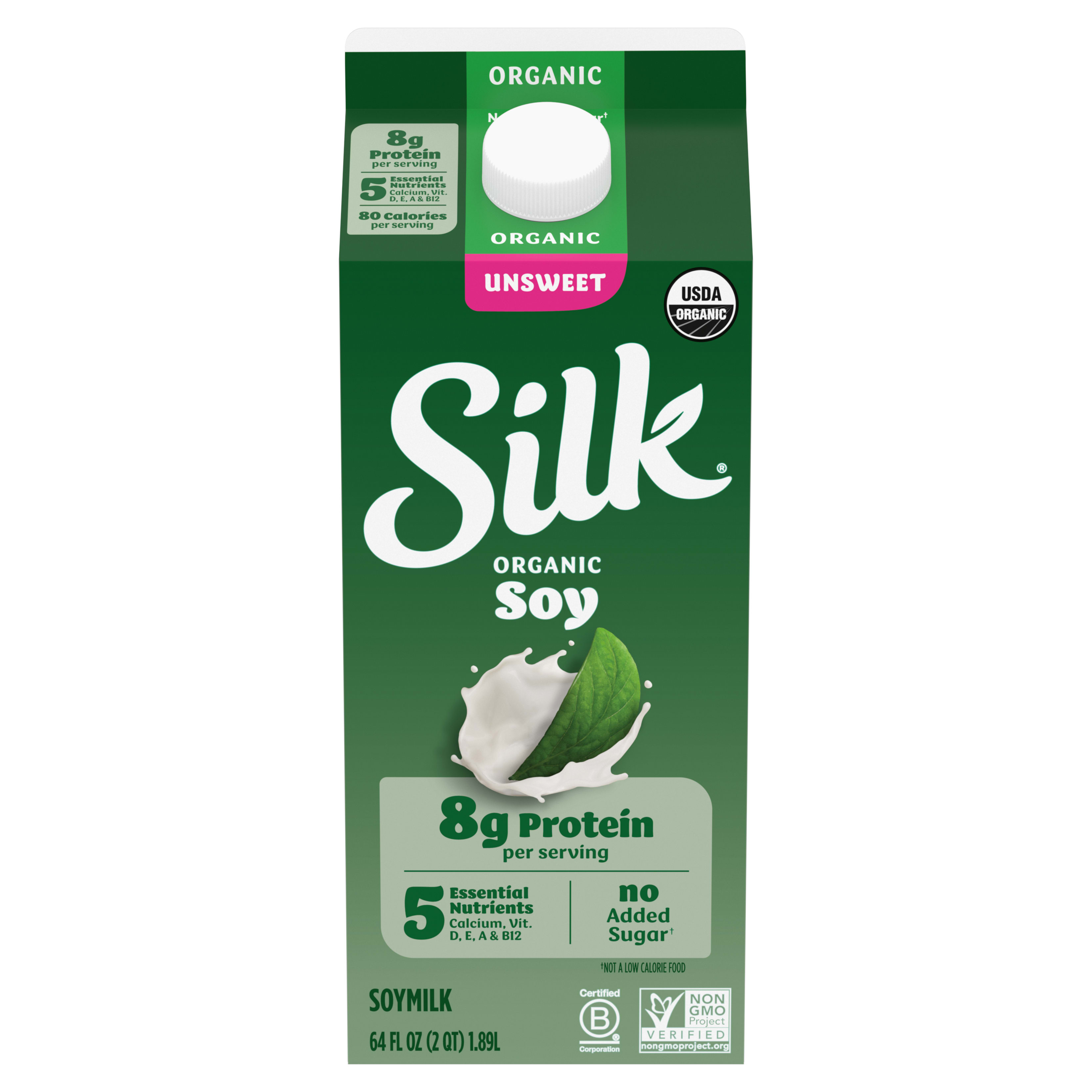 Marin　soymilk Silk Soy Milk, Unsweet Organic, Dairy Free, Gluten Free, Vegan