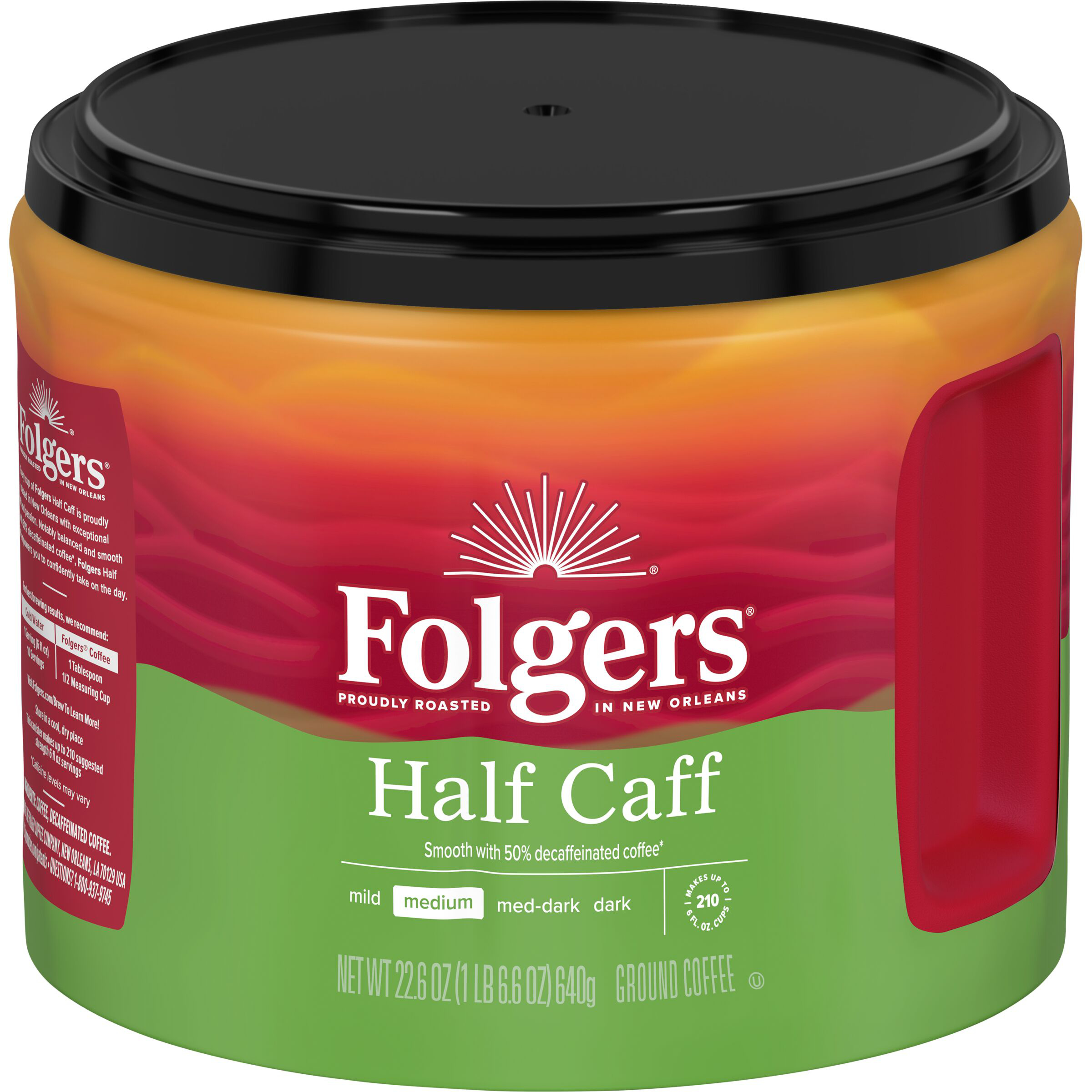 Folgers Half Caff Medium Roast Coffee, 22.6 Oz. Canister | Giant