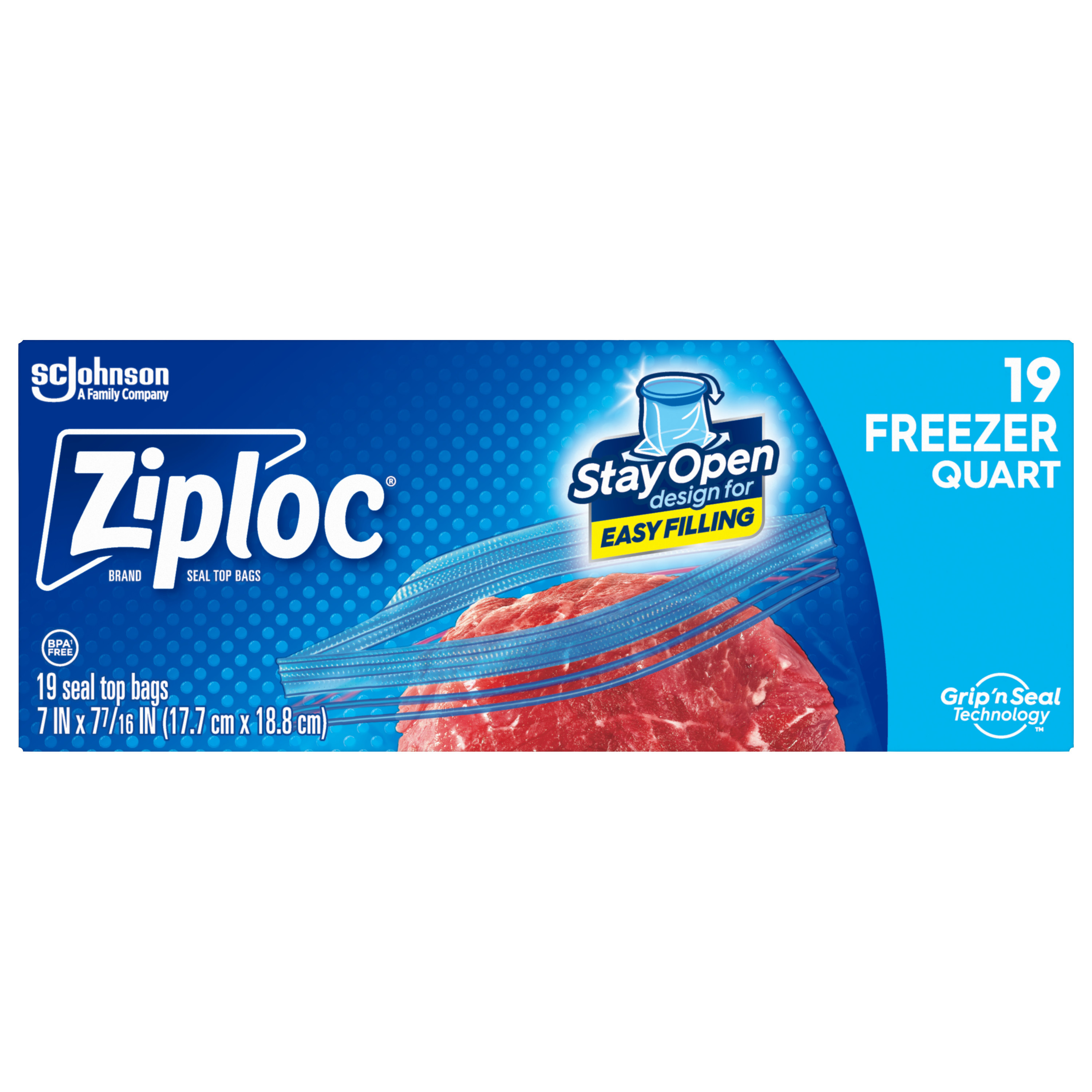 Ziploc® Brand Gallon Freezer Slider Bags, Power Shield
