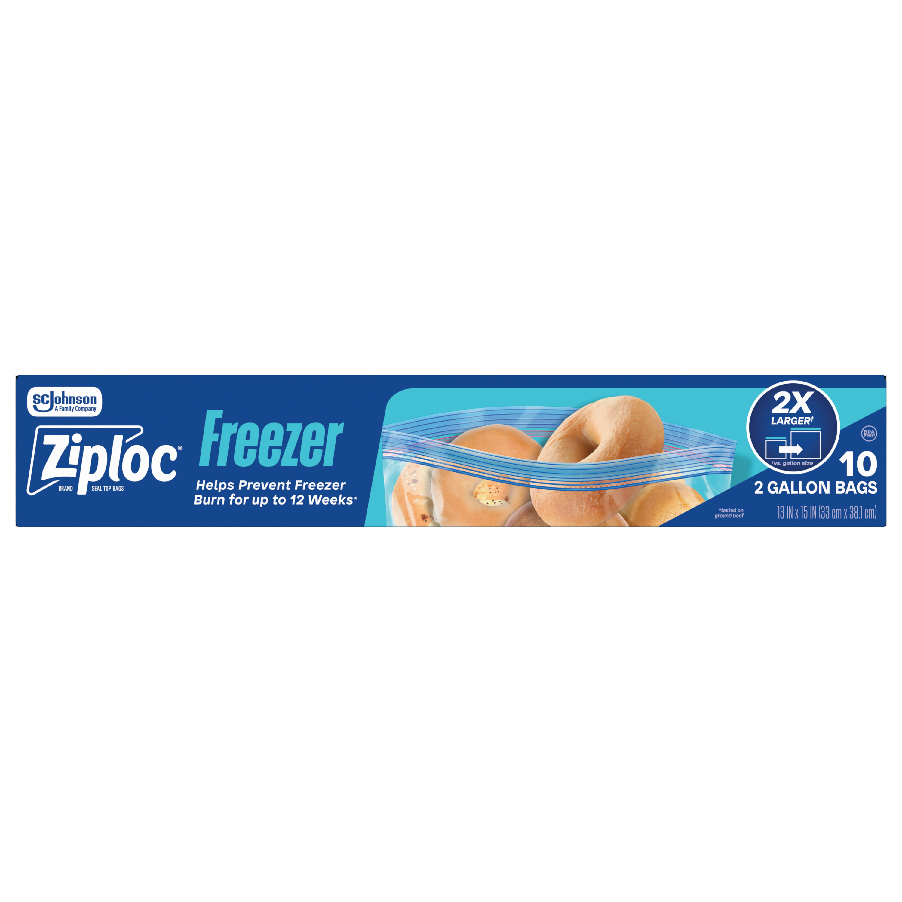 おこめ 10kg x2 Ziploc® Brand Freezer Gallon Bags, Large Food Storage Bags, 10