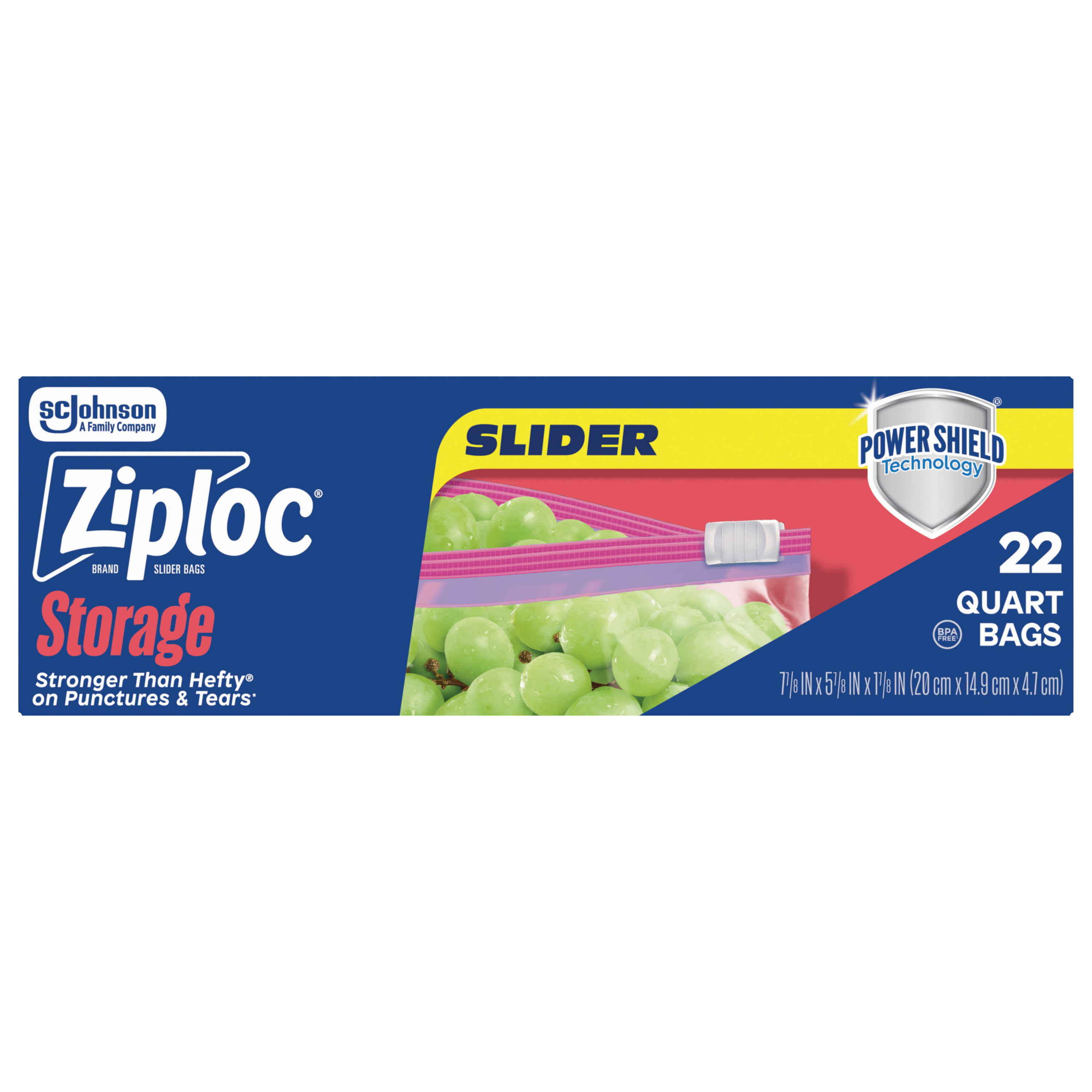 Ziploc® Brand Storage Slider Gallon Bags, Power Shield™ Technology