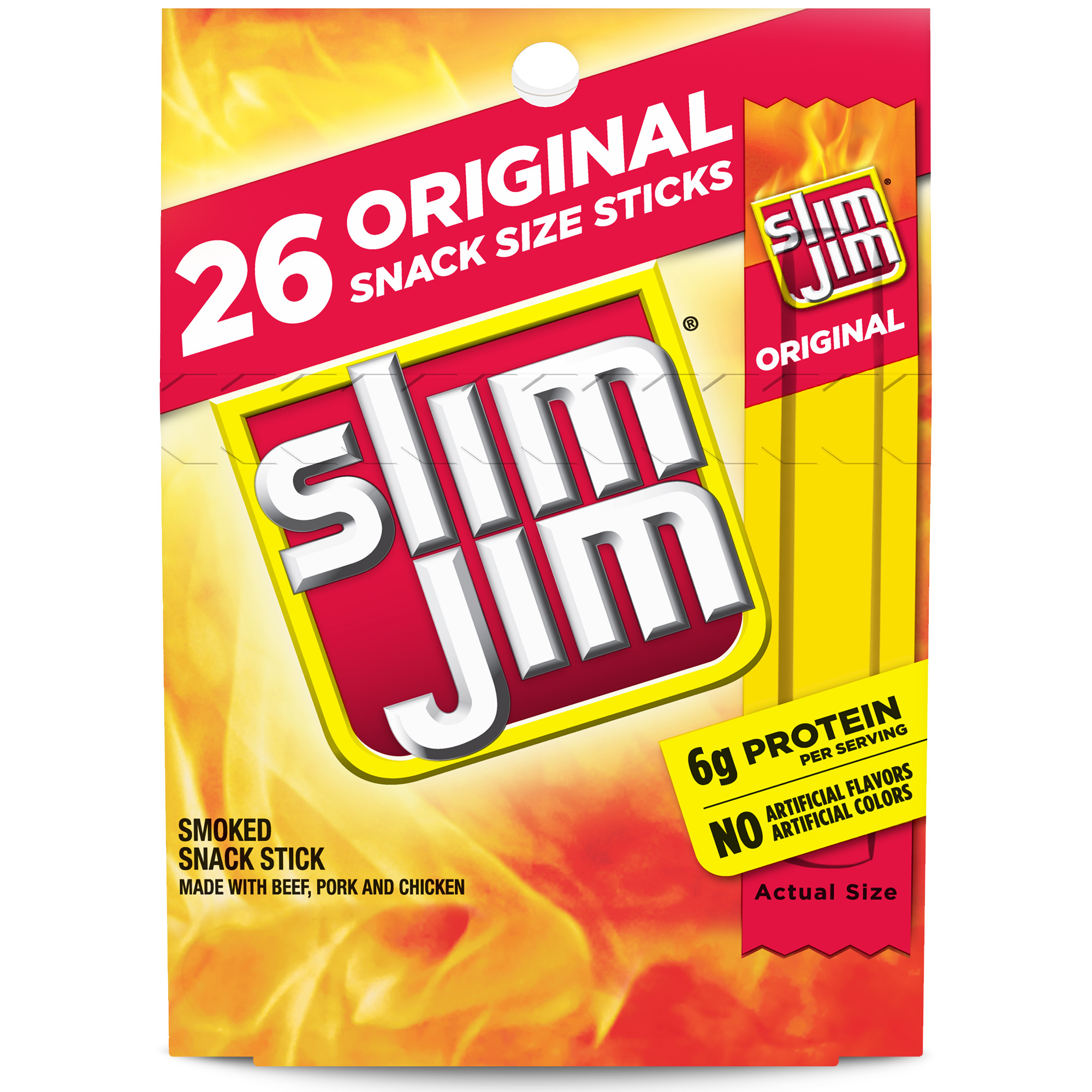 G-SLIMM R.I.P G SLIMM 新品未開封品 Slim Jim Smoked Meat Sticks, Mild Flavor, 6g Protein Per Serving