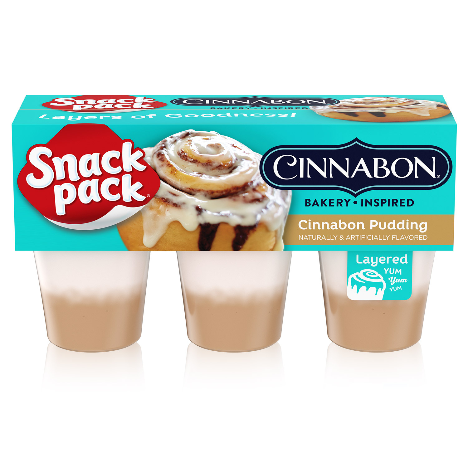 Snack Pack Cinnabon Bakery Inspired Flavored Pudding Cups, 3.25 oz