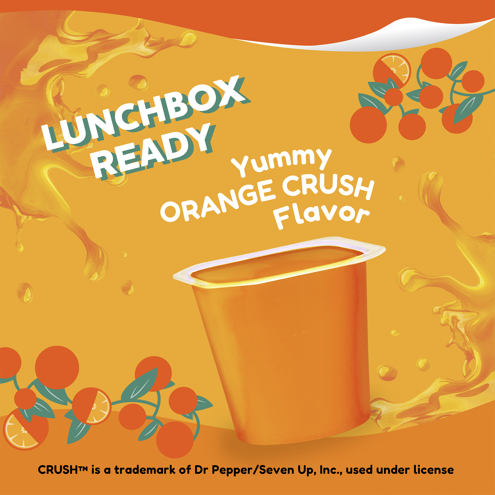 Snack Pack CRUSH Orange Flavored Juicy Gels Cups, 3.25 oz., 6