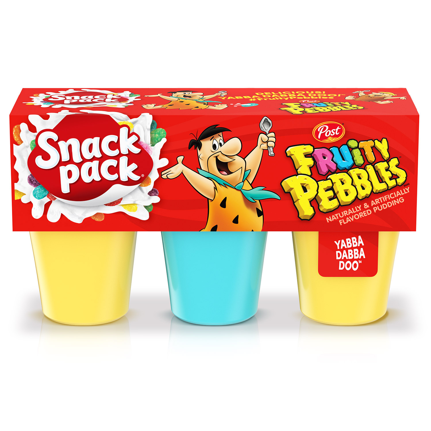 Snack Pack Post Fruity PEBBLES Flavored Pudding Cups, 3.25 oz., 6