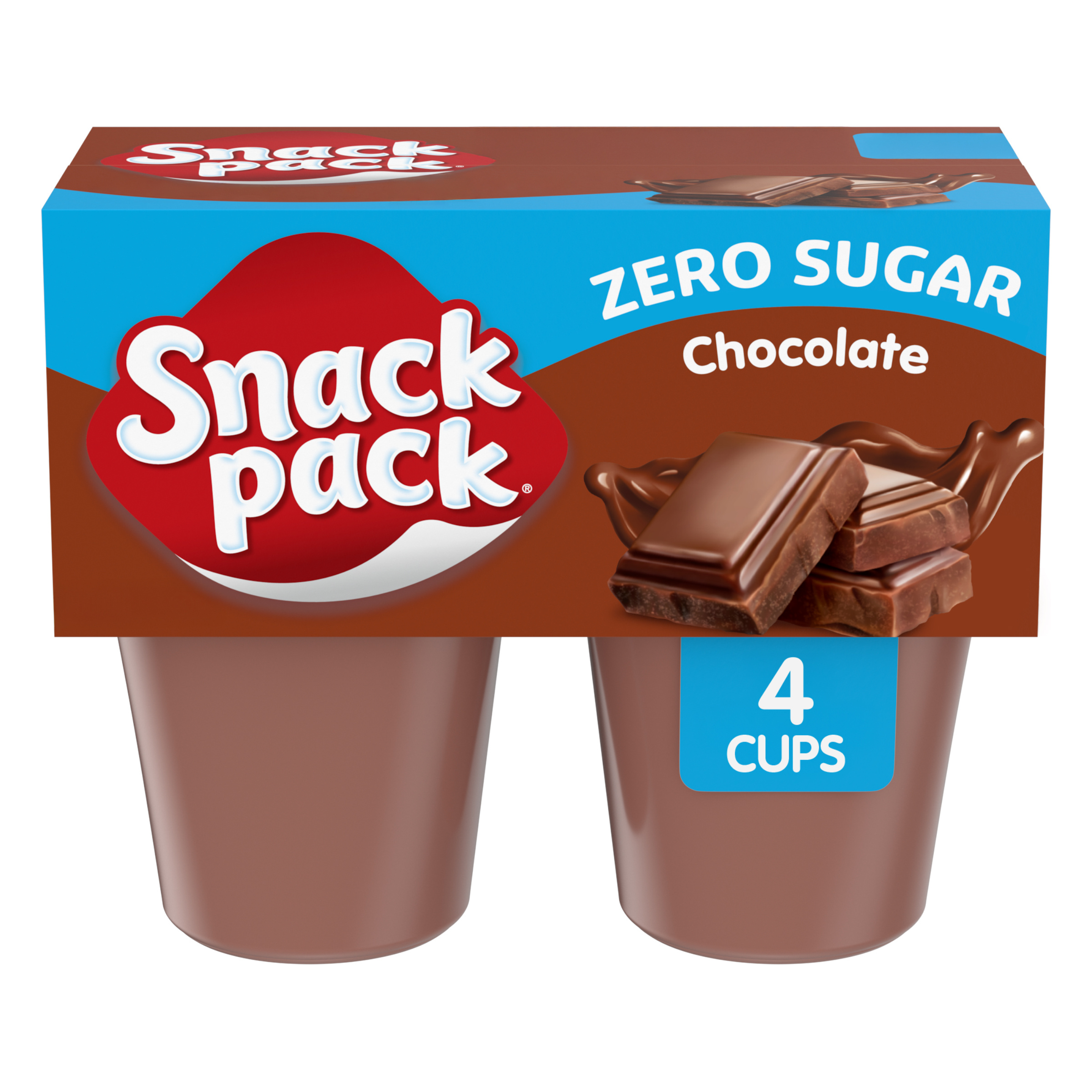 Snack Pack Zero Sugar Chocolate Flavored Pudding Cups, 3.25 oz., 4