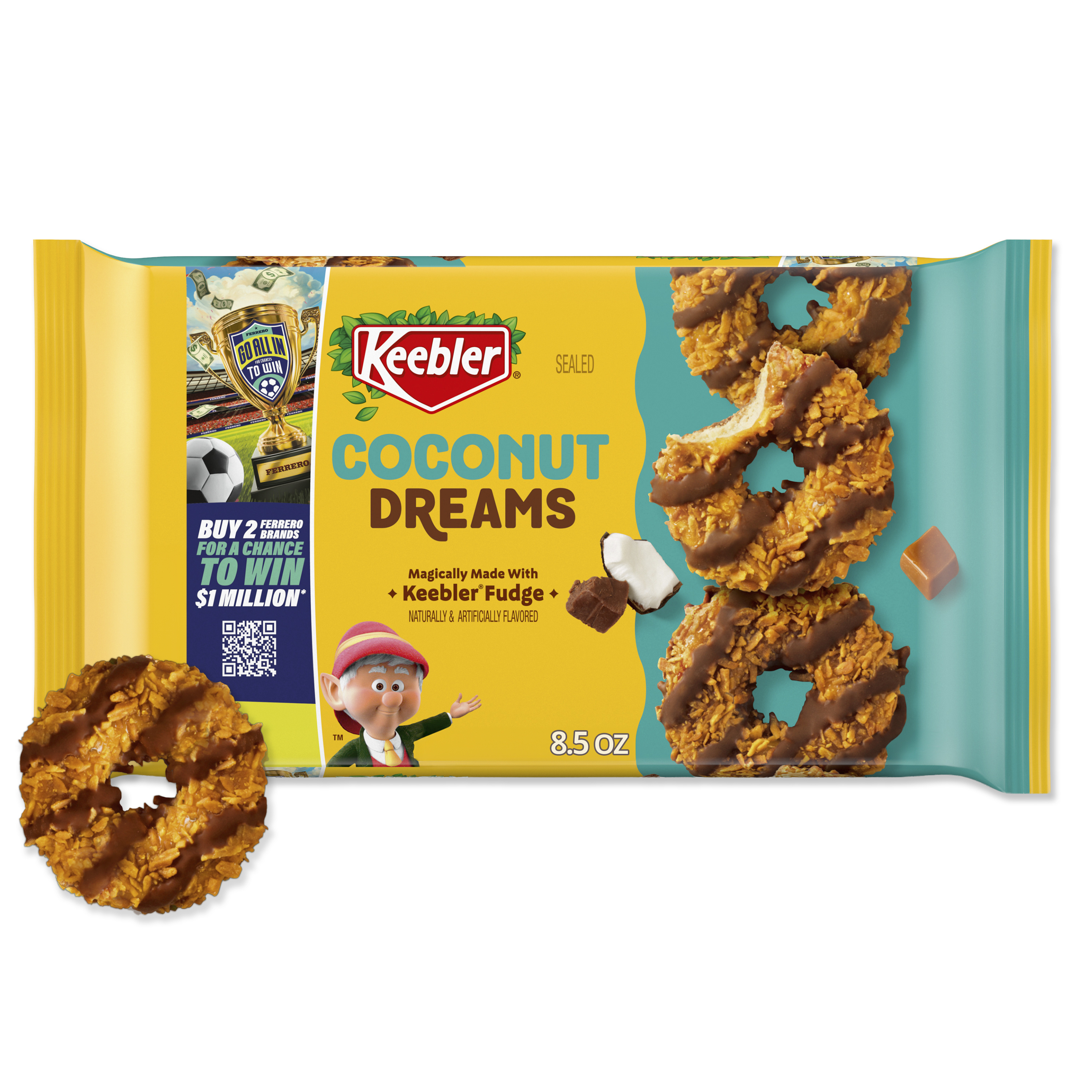 Keebler Coconut Dreams, Coconut and Caramel Cookies Coated in