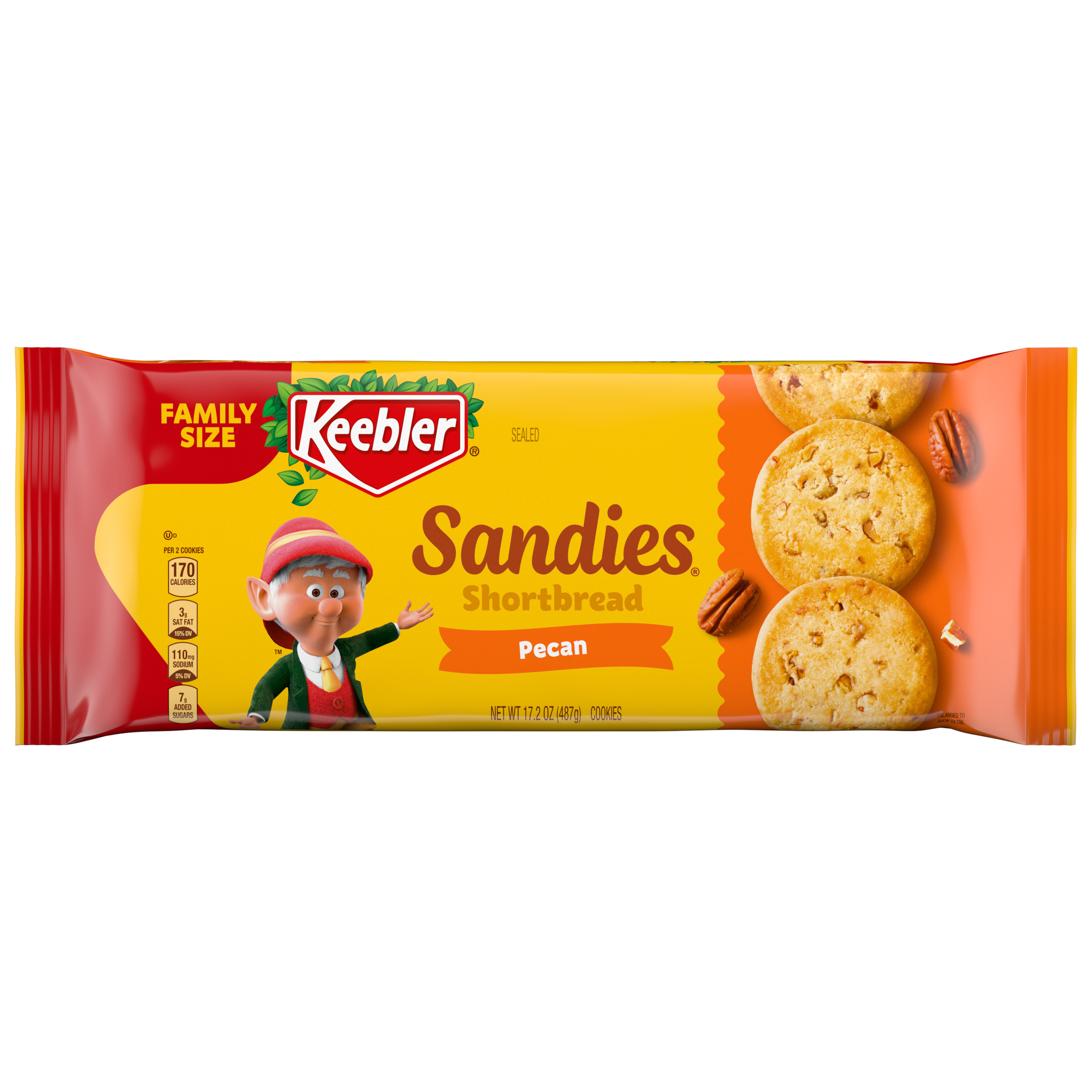 Keebler Sandies Pecan Cookies, Shortbread Cookies with Crunchy