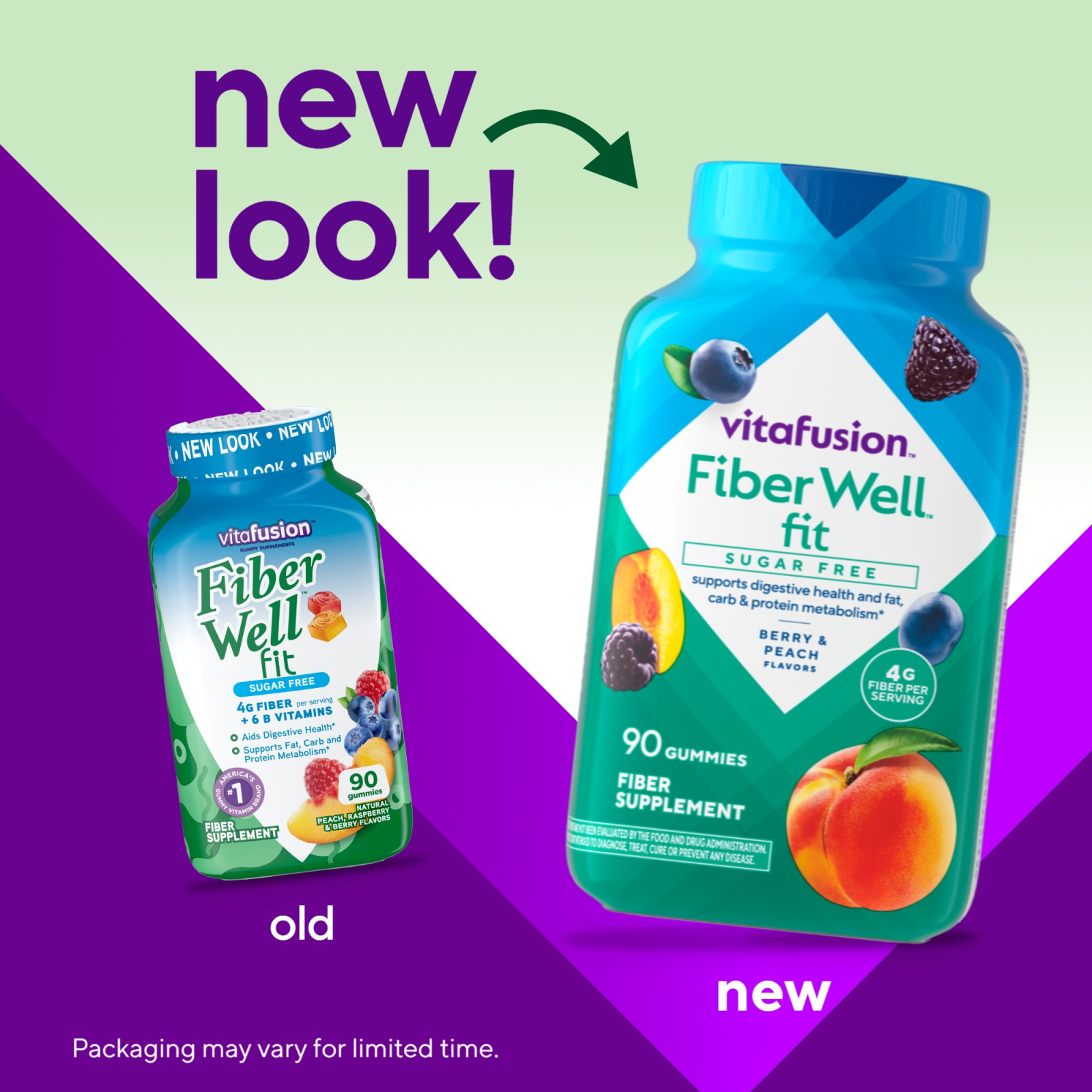 Vitafusion Fiber Well Fit Sugar Free Fiber Supplement Gummies