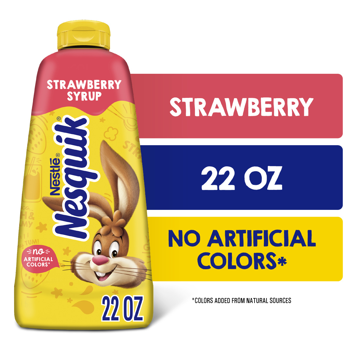 Nesquik Strawberry Syrup for Milk, Strawberry Drizzle, Flavored