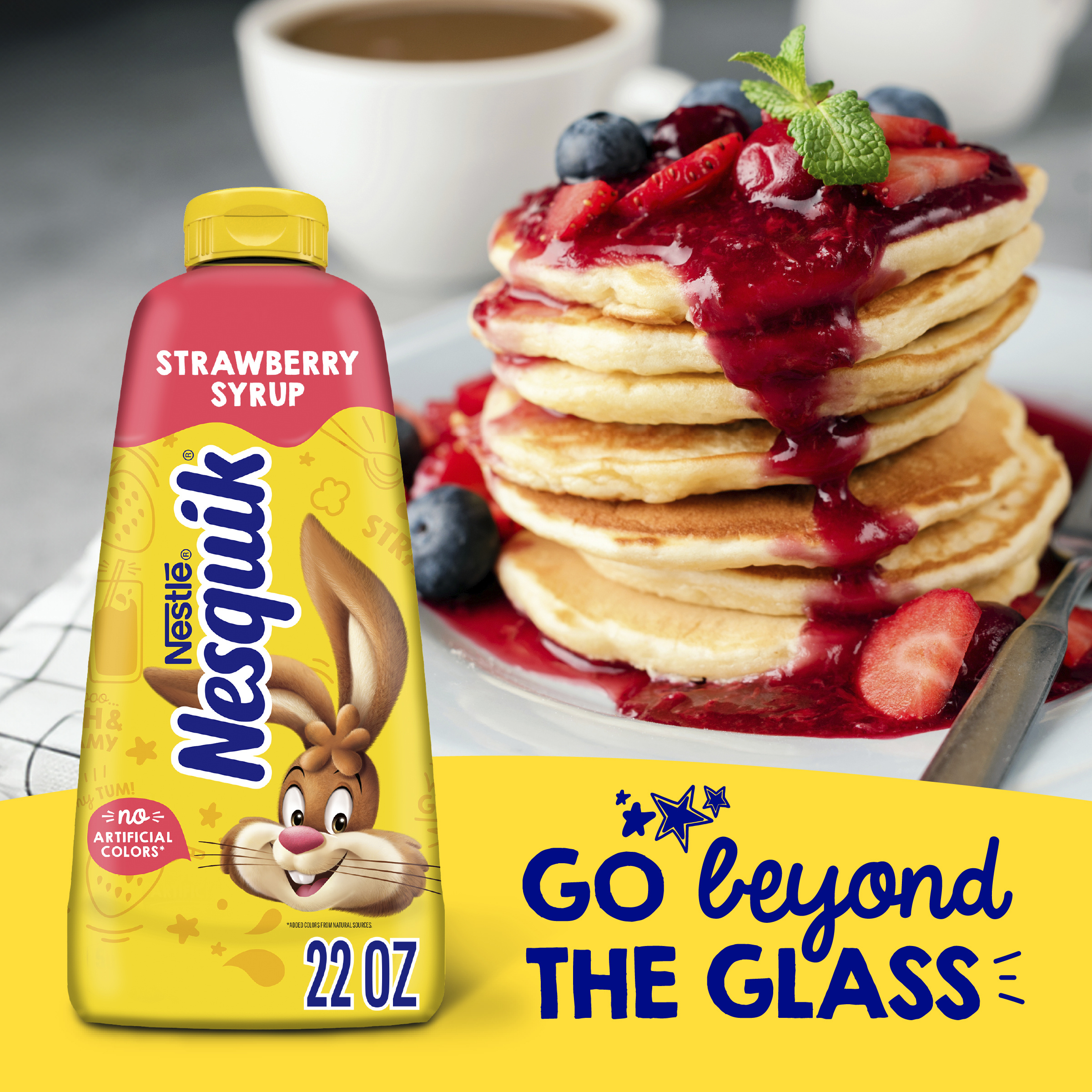 Nesquik Strawberry Syrup for Milk, Strawberry Drizzle, Flavored