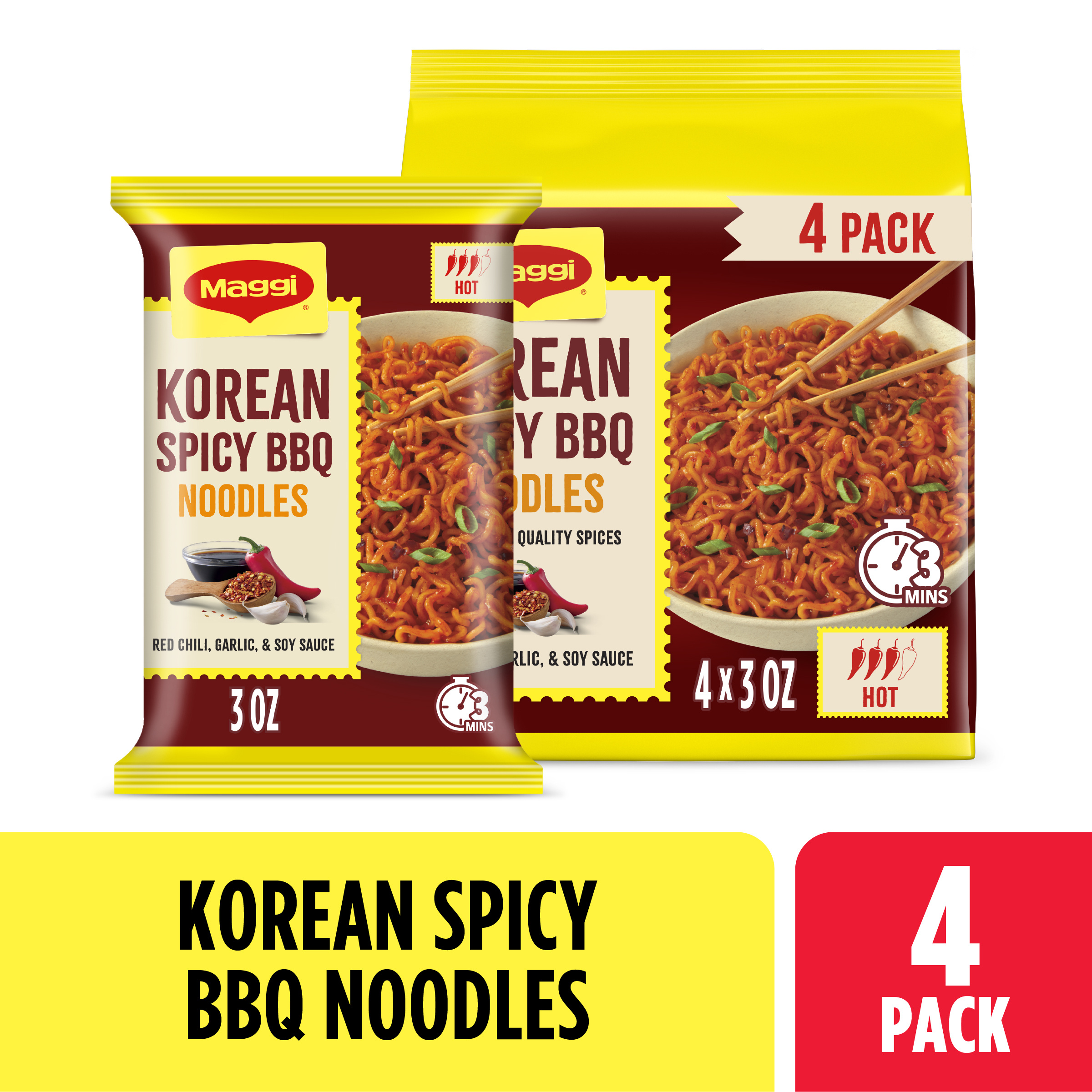 Maggi Chinese Spicy Garlic Noodles, Instant Noodles, 3 min, Medium