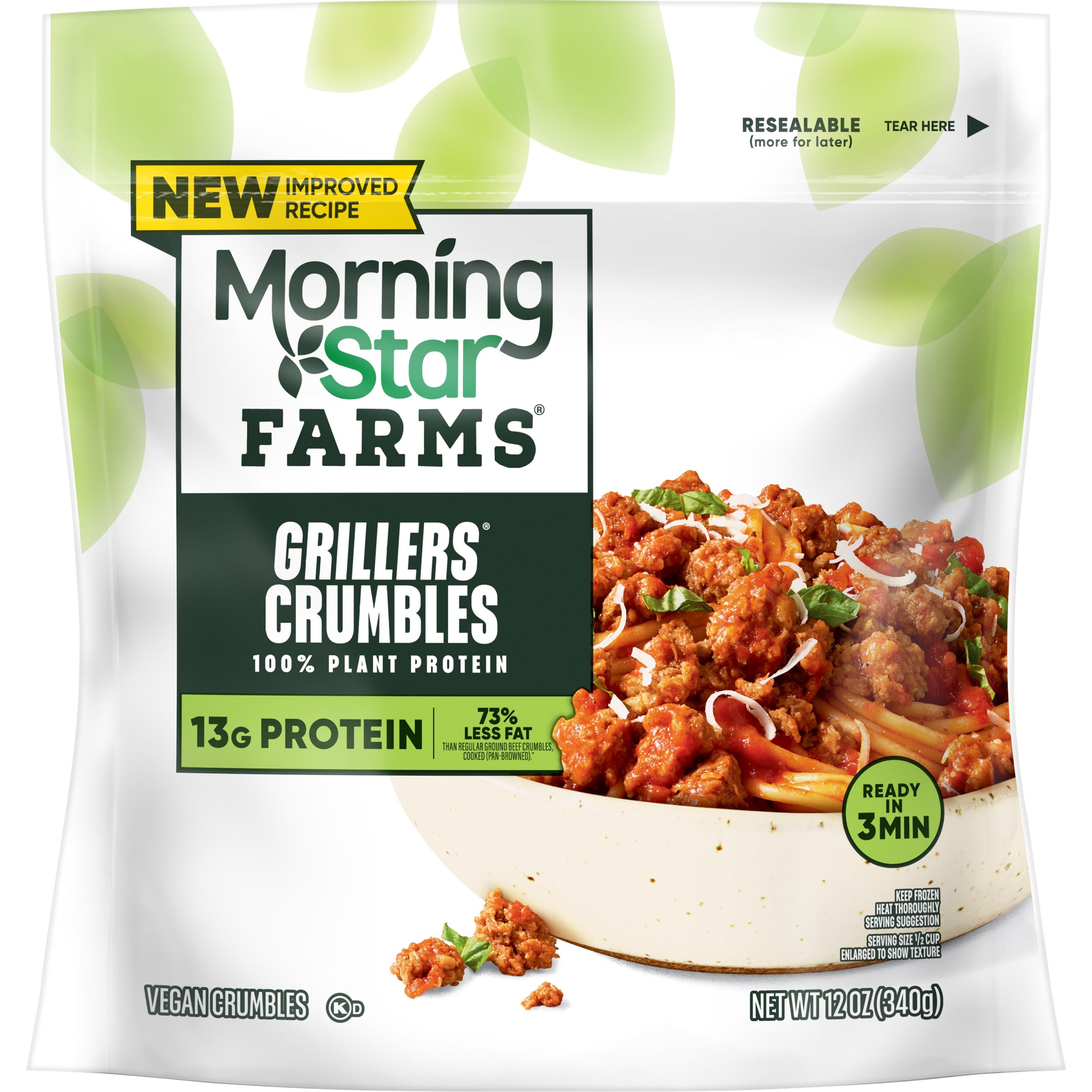 MorningStar Farms Meal Starters Vegan Crumbles Savory Grillers