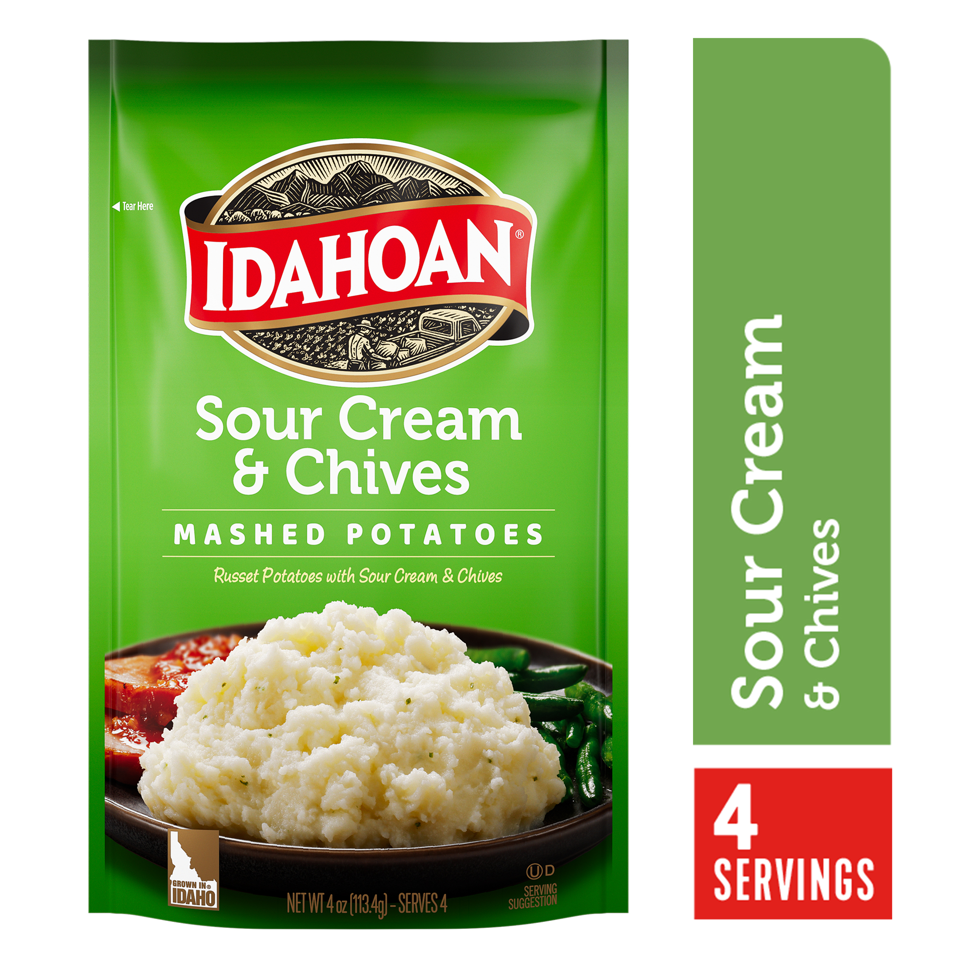 Idahoan Sour Cream & Chives Mashed Potatoes, 4 oz Pouch | Giant