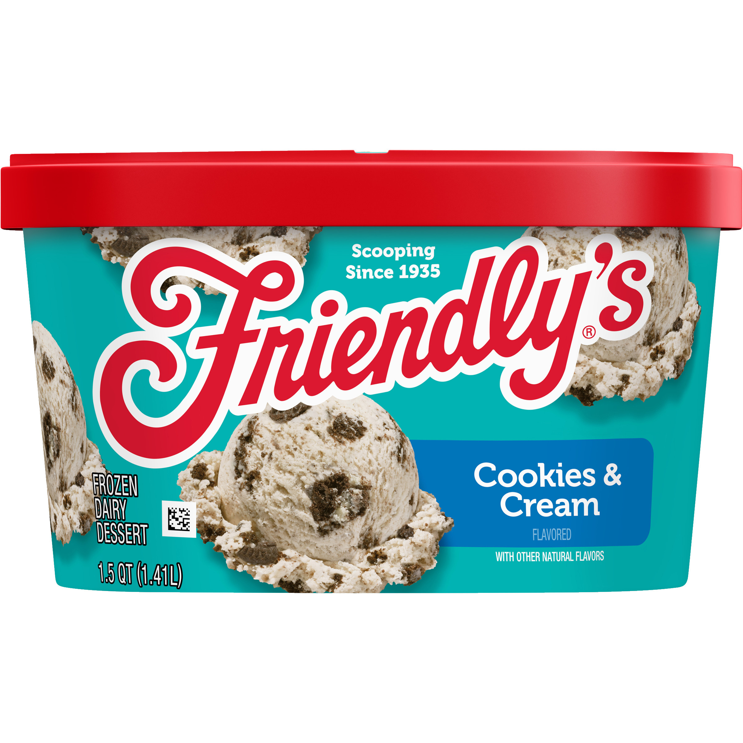 Friendly's Rich and Creamy Cookies and Cream Ice Cream Tub - 1.5