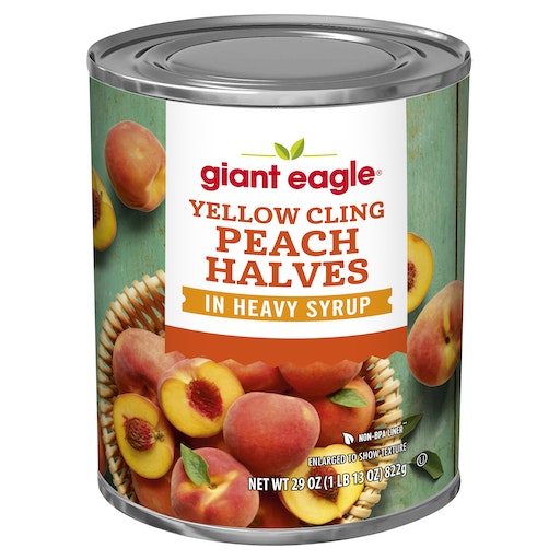 Giant Eagle Yellow Cling Peach, Halves, In Heavy Syrup | Giant