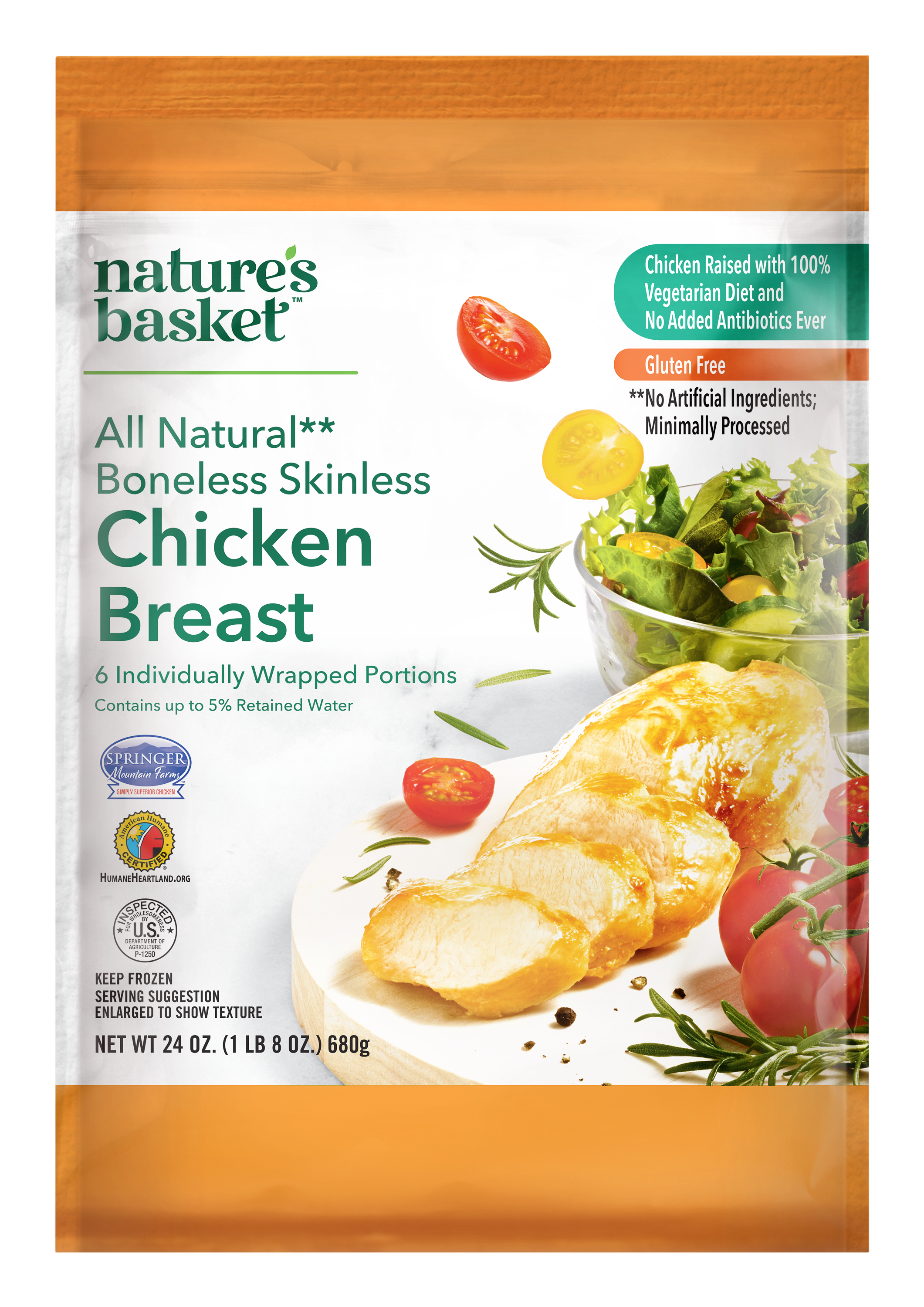 Natures Basket Chicken Breast, Boneless, Skinless Giant Eagle