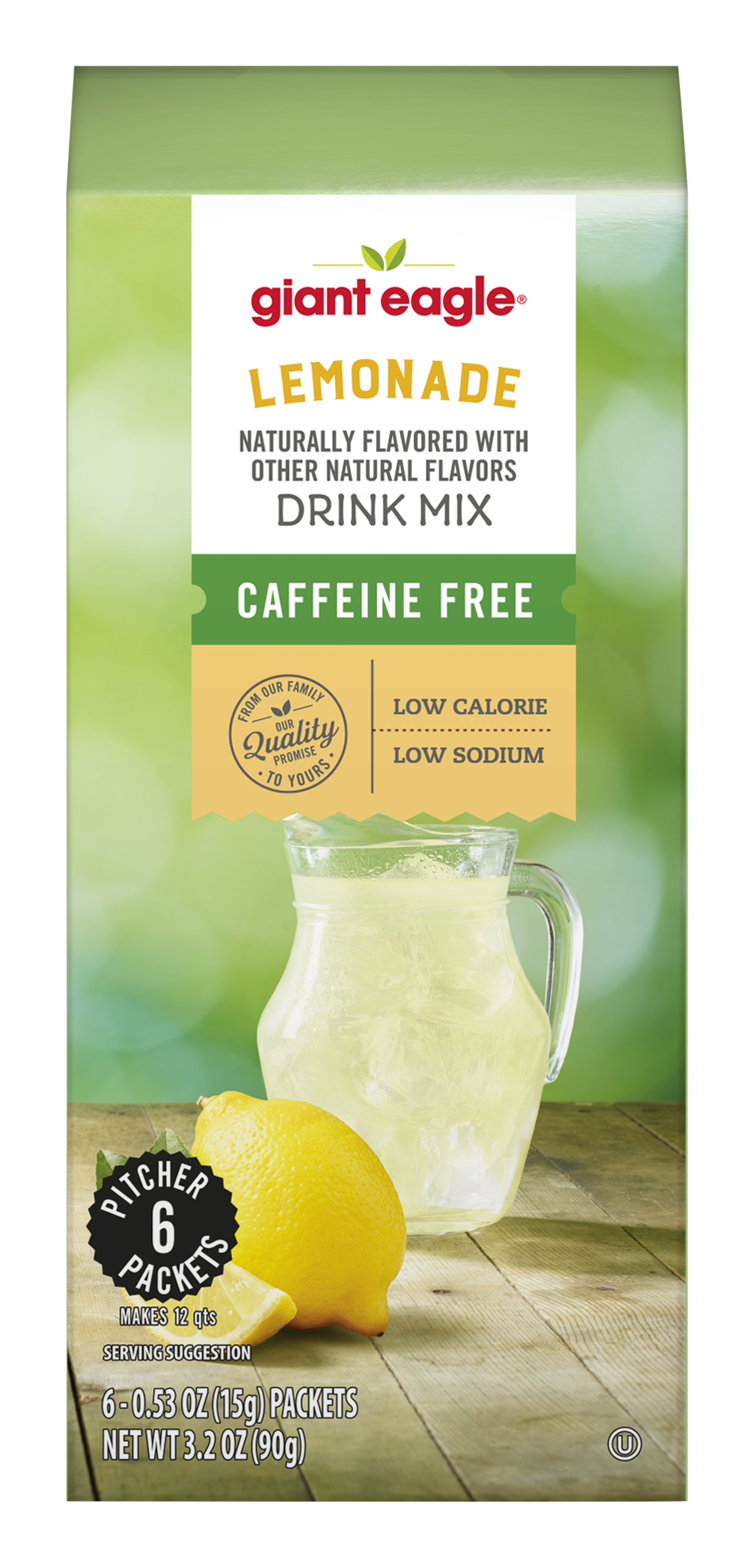 Giant Eagle Caffeine Free Lemonade Drink Mix, 6 Packets | Giant