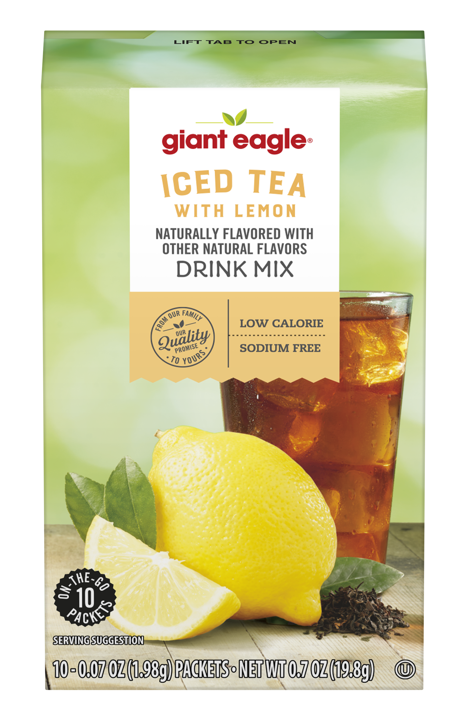 Giant Eagle Iced Tea with Lemon Drink Mix, 10 Packets | Giant