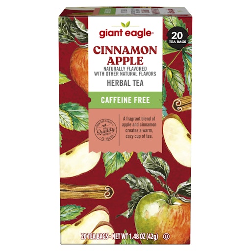 Giant Eagle Herbal Tea, Cinnamon Apple, Caffeine Free, 20 Bags