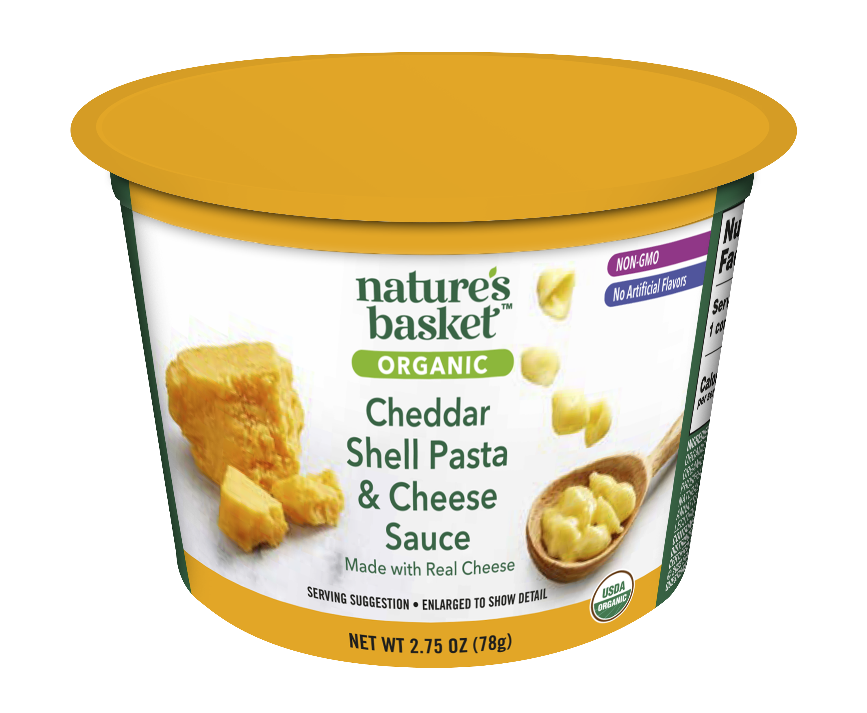 Nature's Basket Shell Pasta & Cheese Sauce, Organic, Yellow