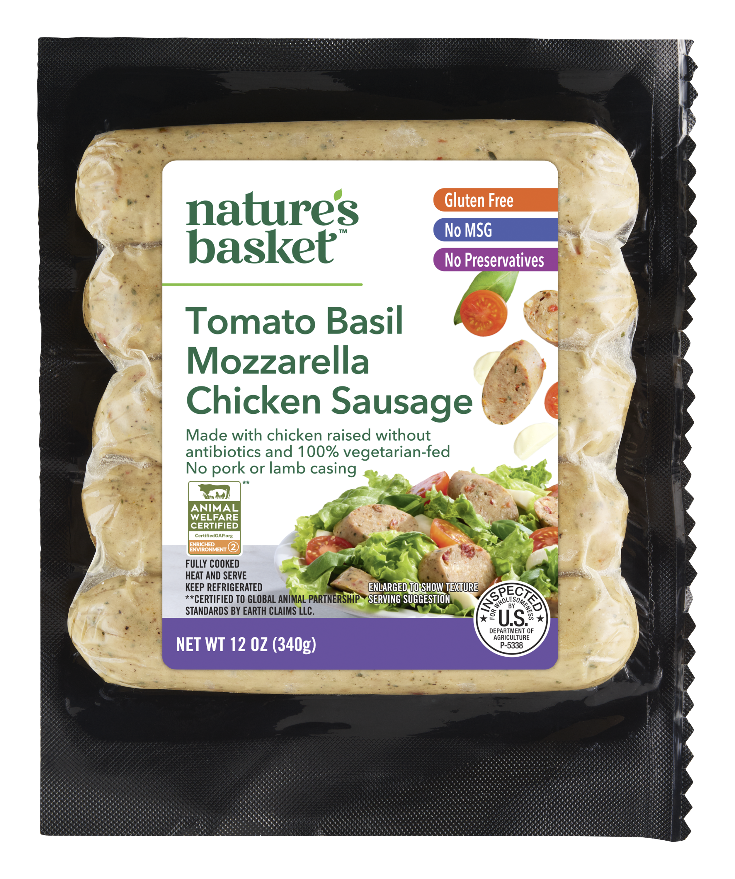 Nature's Basket Chicken Sausage, Tomato Basil Mozzarella | Giant