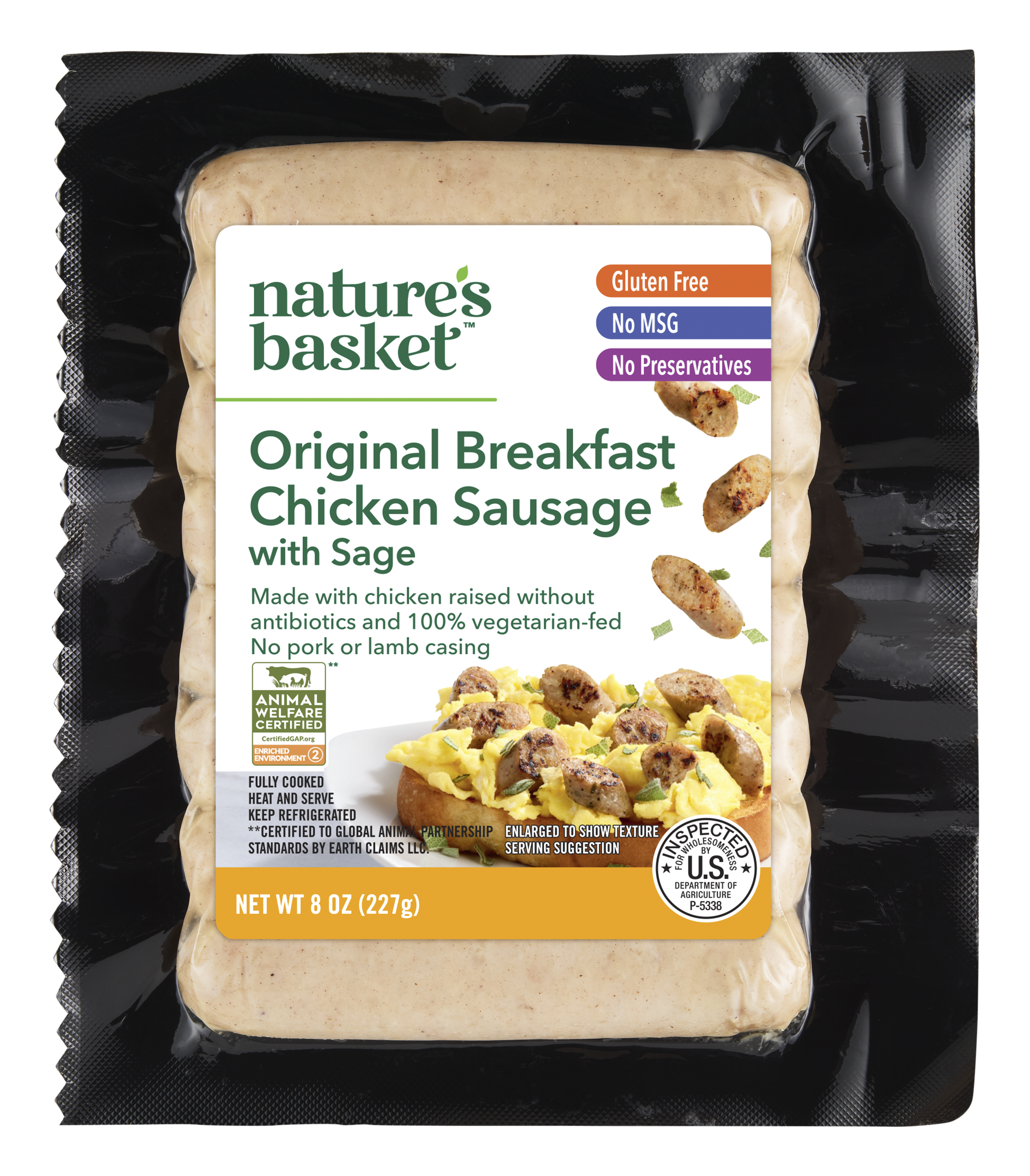 希少 annhagen 英字総柄 アシンメトリーフードカットソー S Nature's Basket Original Breakfast Chicken Sausage With Sage