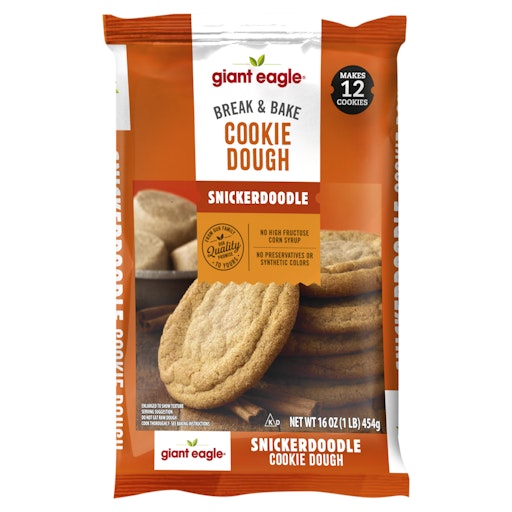 Giant Eagle Break & Bake Cookie Dough, Snickerdoodle | Giant Eagle
